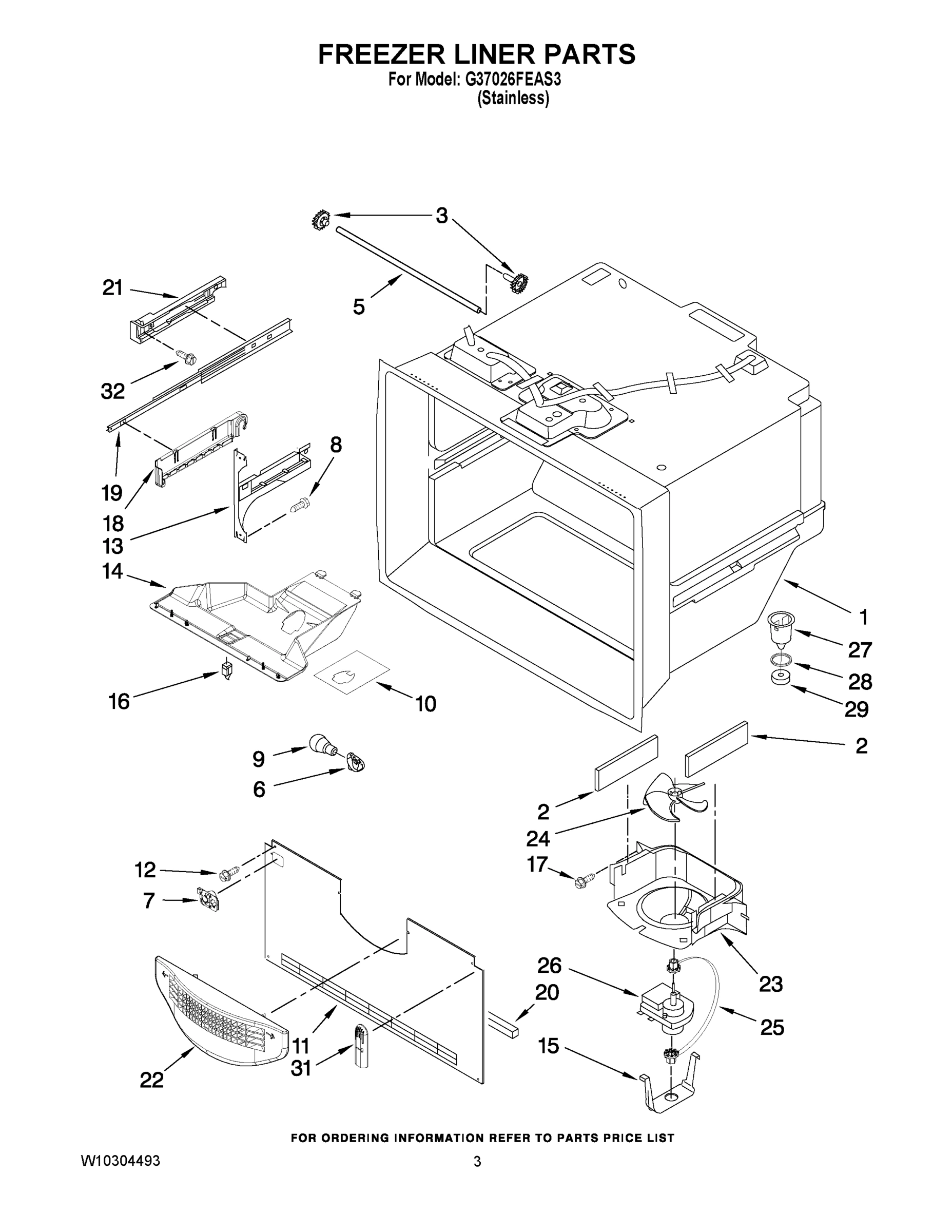 02 - FREEZER LINER PARTS