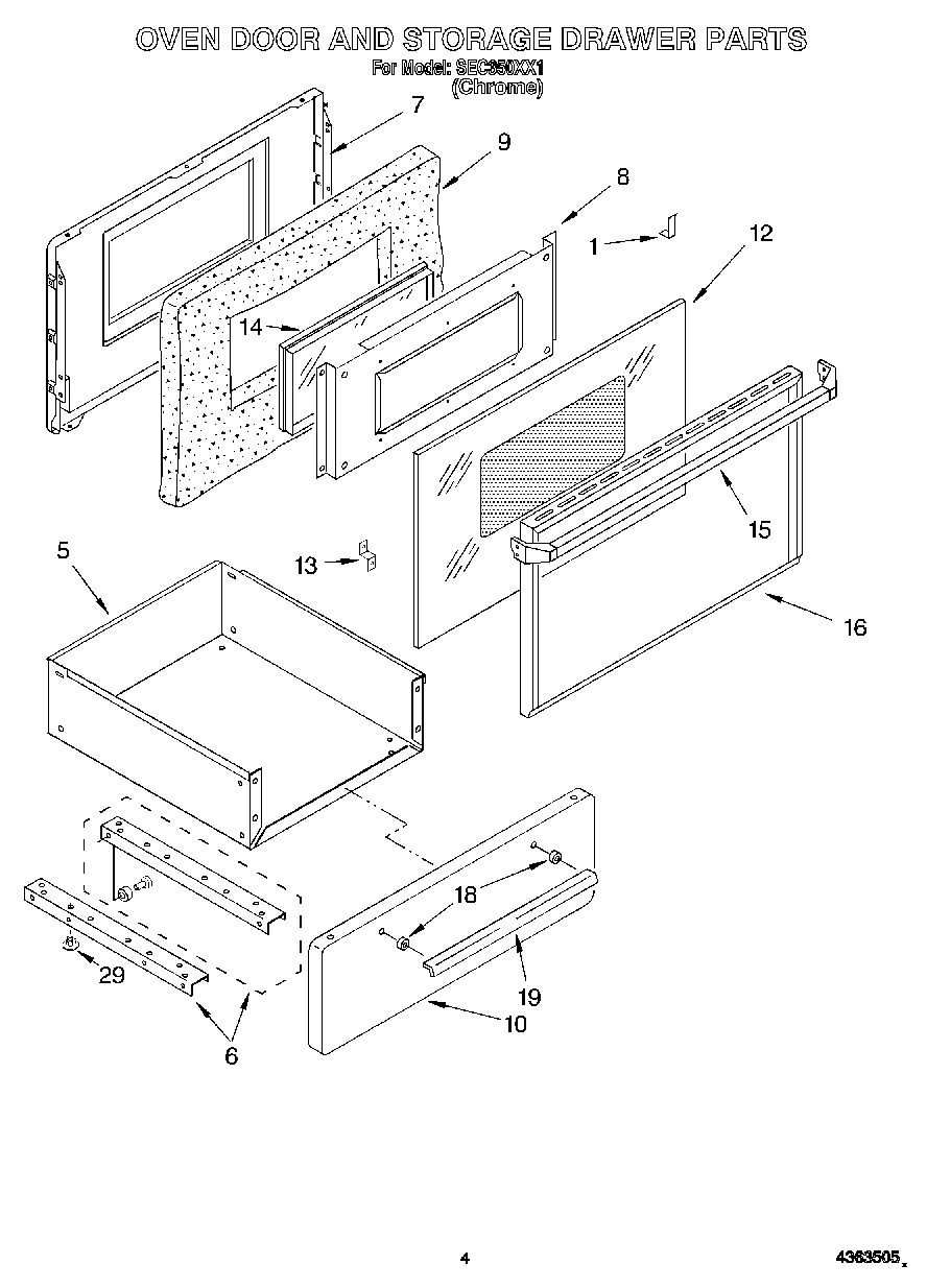 03 - OVEN DOOR AND STORAGE DRAWER