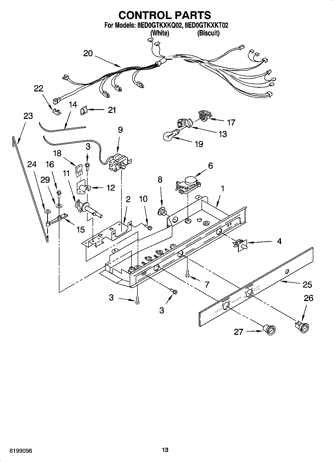 08 - CONTROL PARTS, PARTS NOT ILLUSTRATED