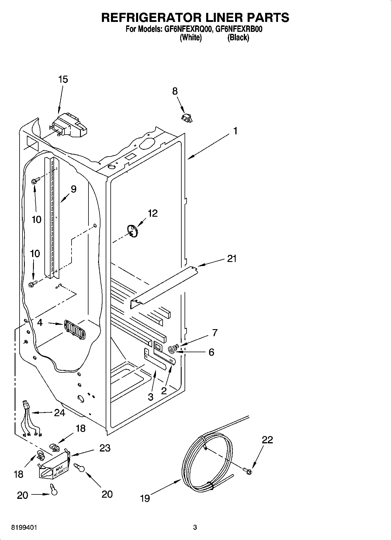 02 - REFRIGERATOR LINER PARTS