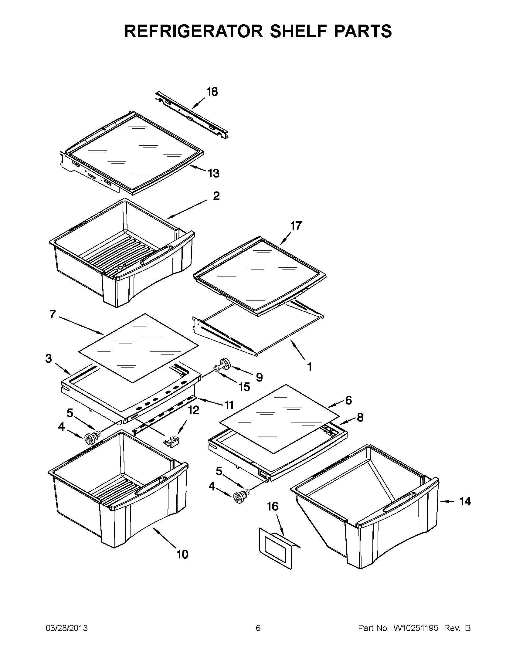 03 - REFRIGERATOR SHELF PARTS