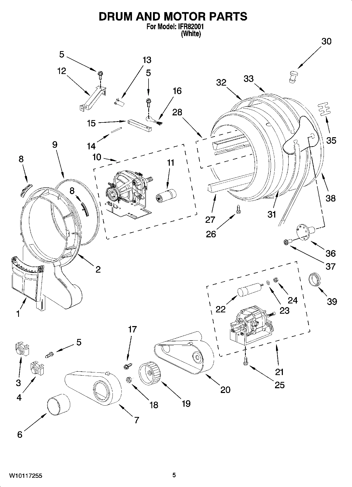 03 - DRUM AND MOTOR PARTS, OPTIONAL PARTS (NOT INCLUDED)