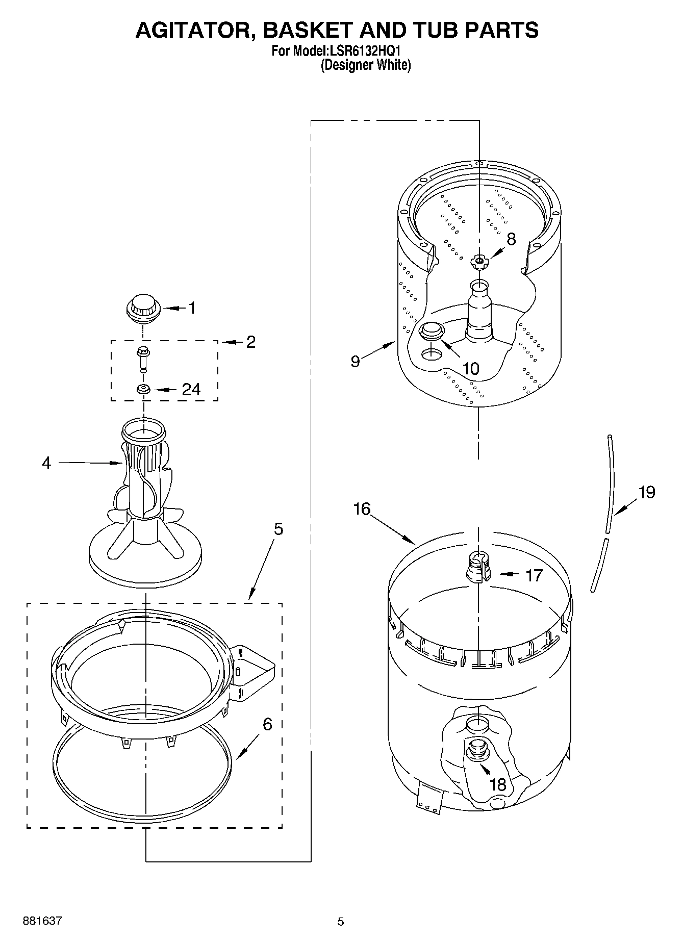 03 - AGITATOR, BASKET AND TUB