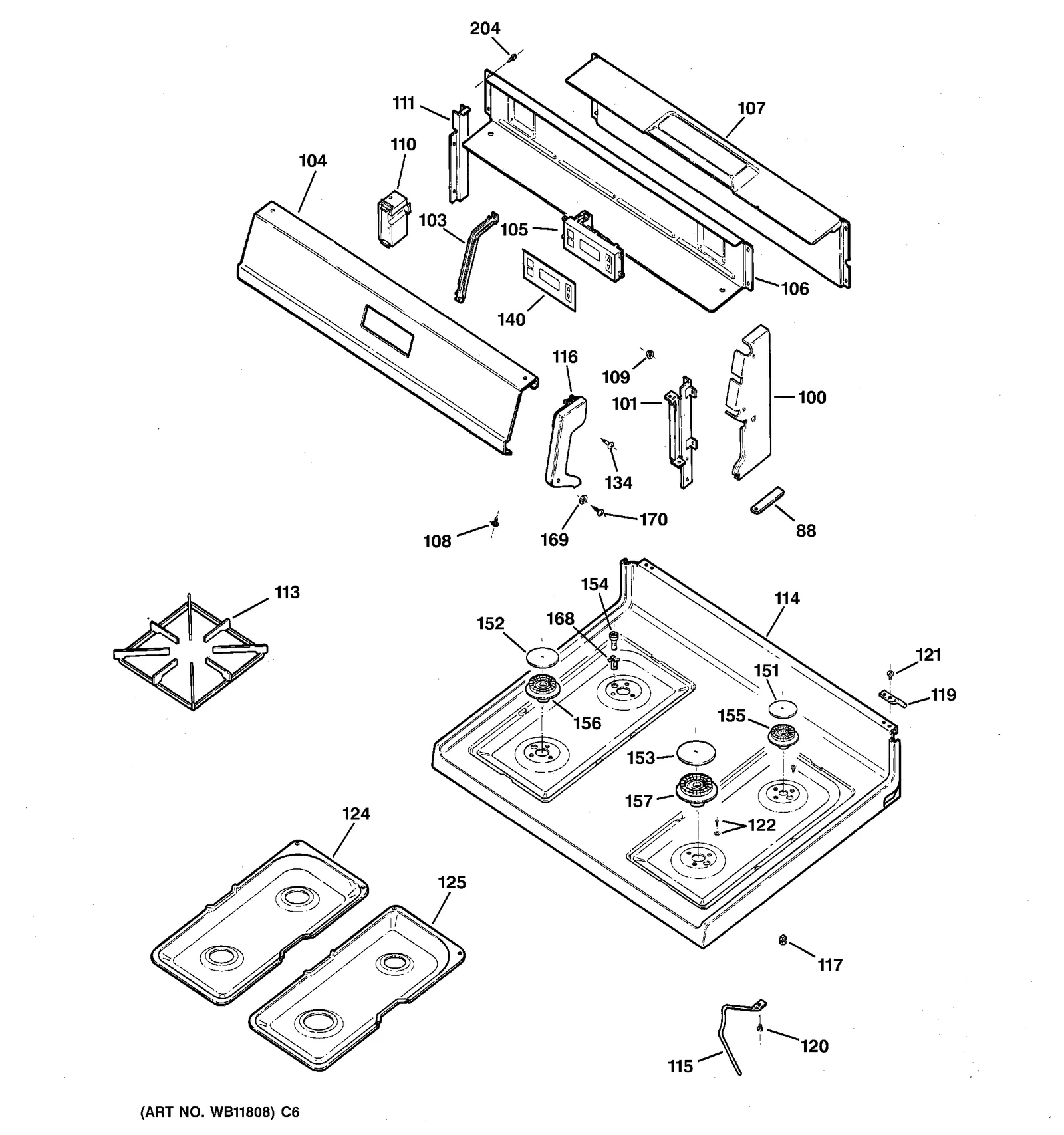 CONTROL PANEL & COOKTOP