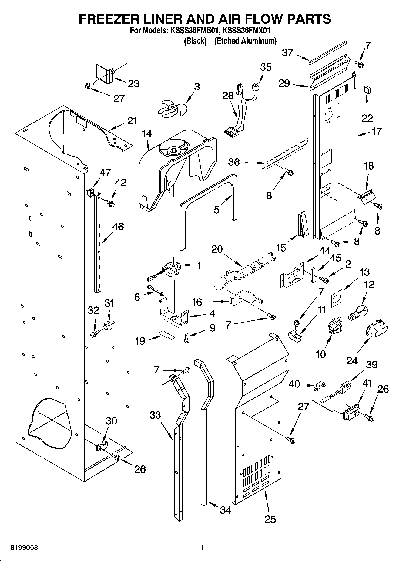 08 - FREEZER LINER AND AIR FLOW PARTS