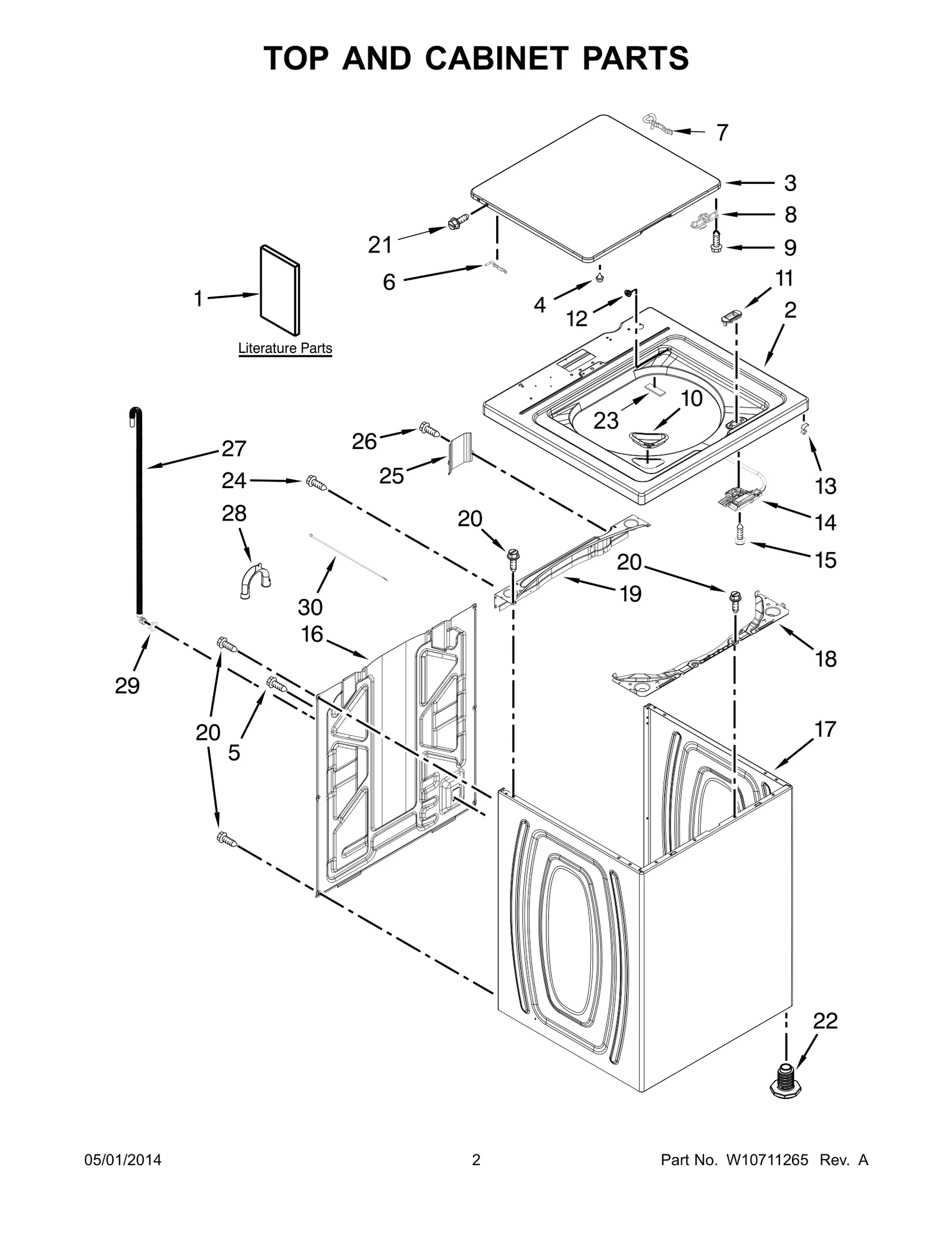 TOP AND CABINET PARTS