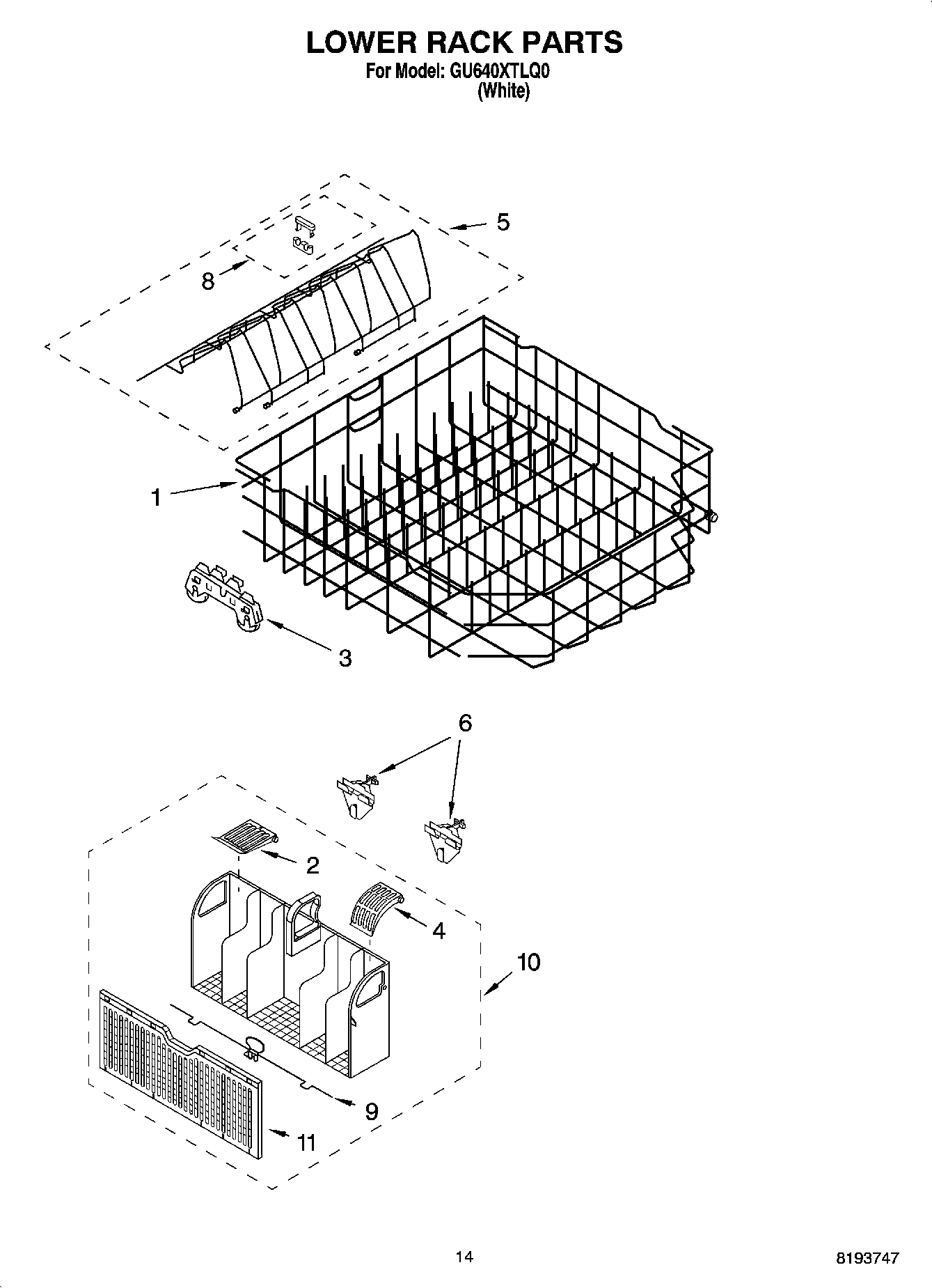 11 - LOWER RACK PARTS