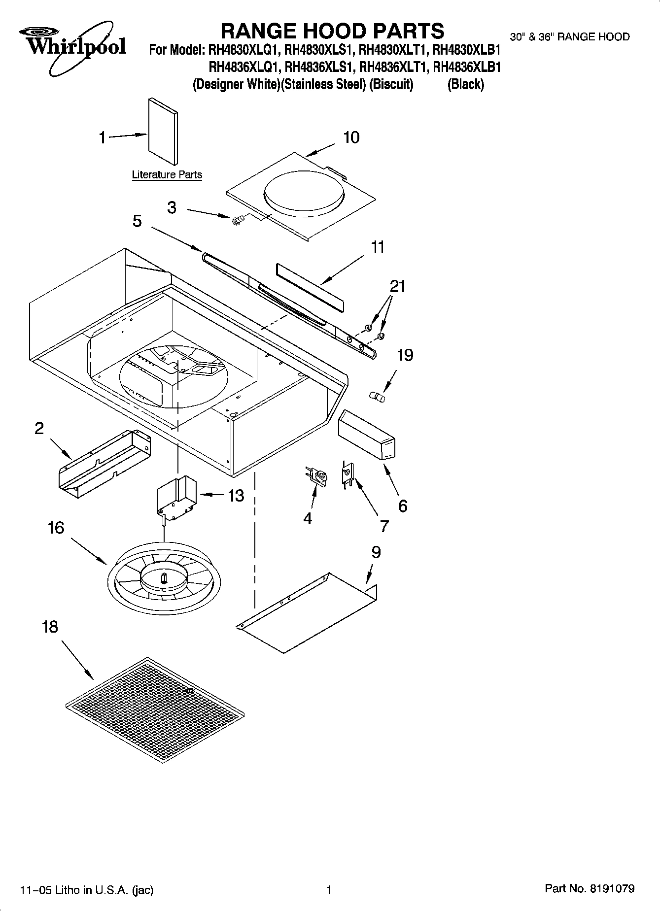 01 - RANGE HOOD PARTS