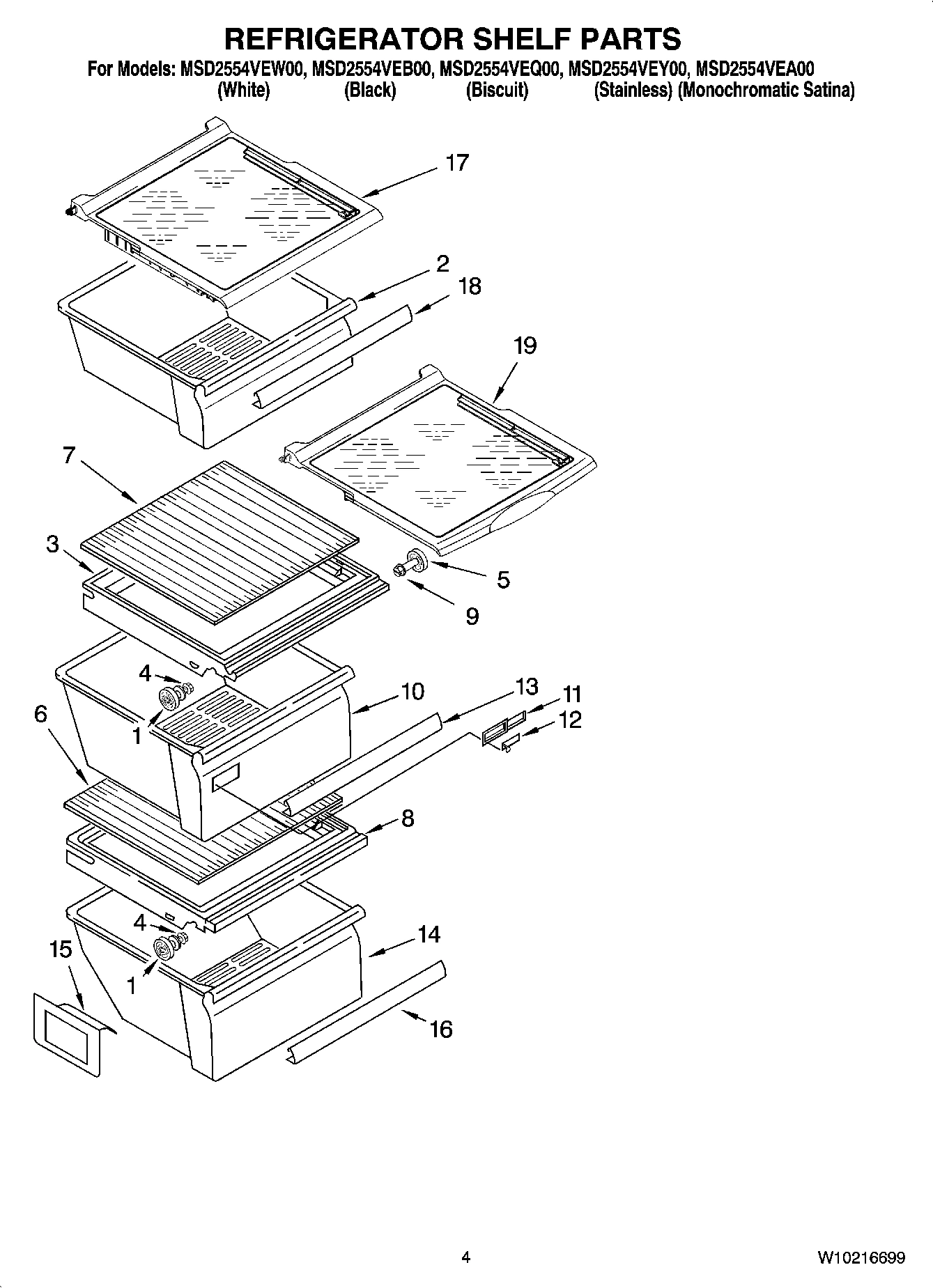 03 - REFRIGERATOR SHELF PARTS