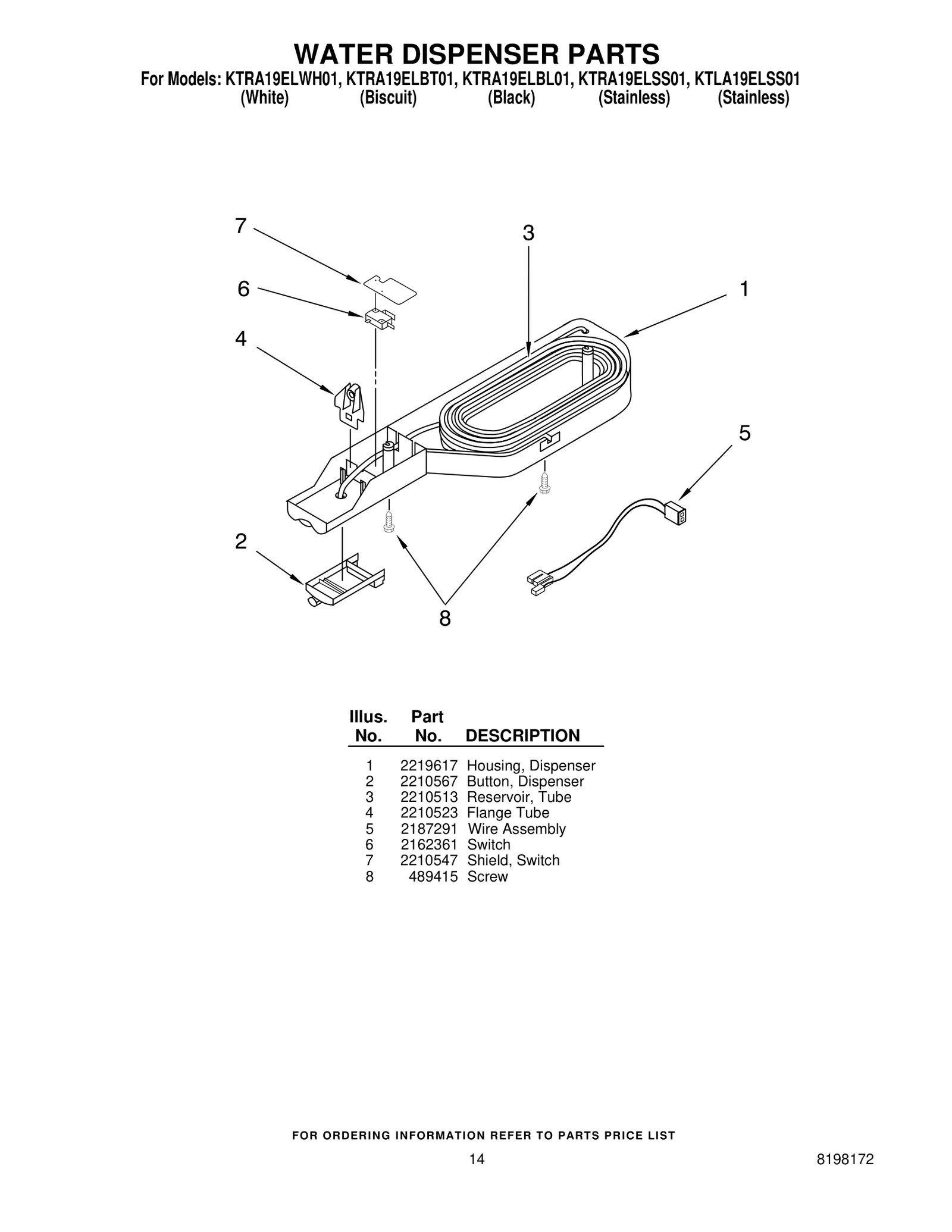 WATER DISPENSER PARTS