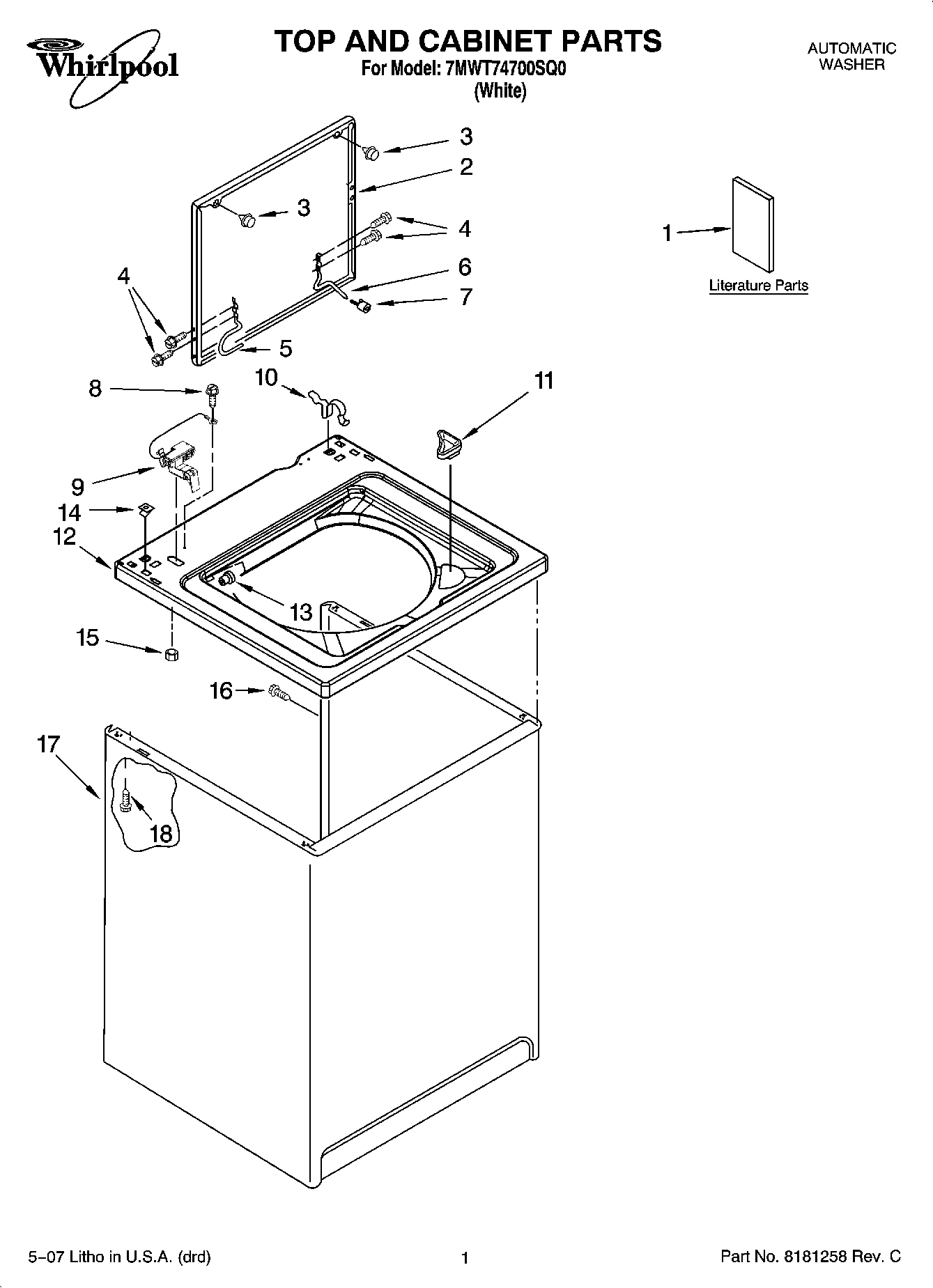 01 - TOP AND CABINET PARTS
