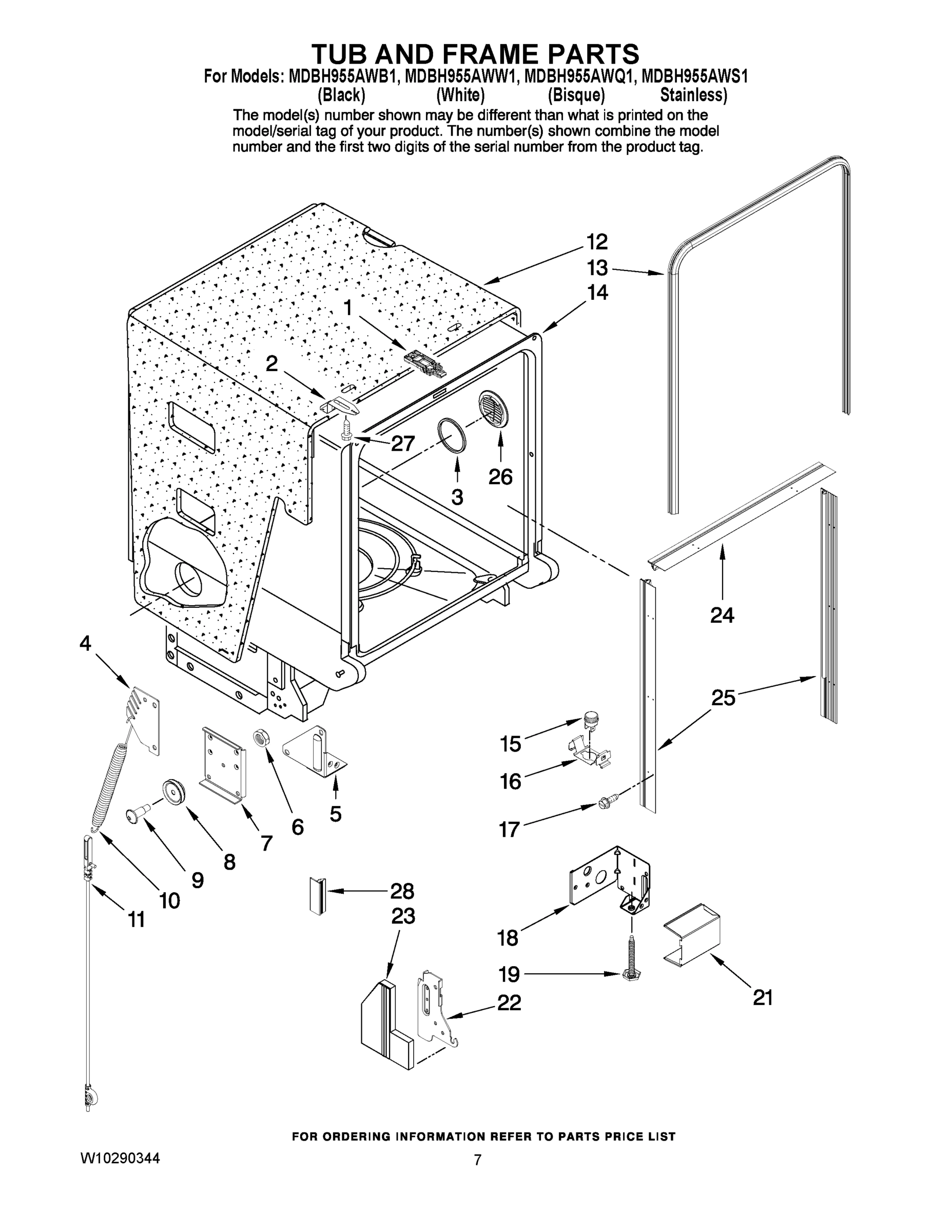 07 - TUB AND FRAME PARTS