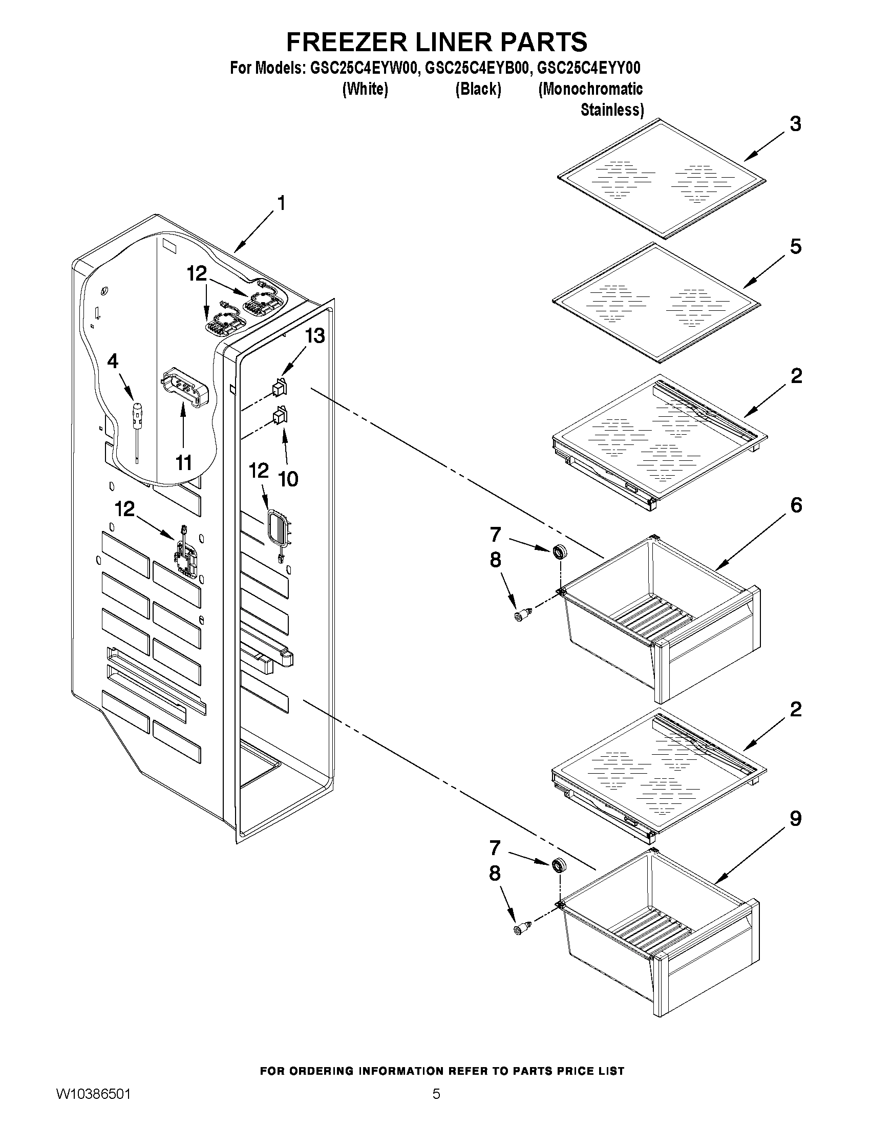 04 - FREEZER LINER PARTS