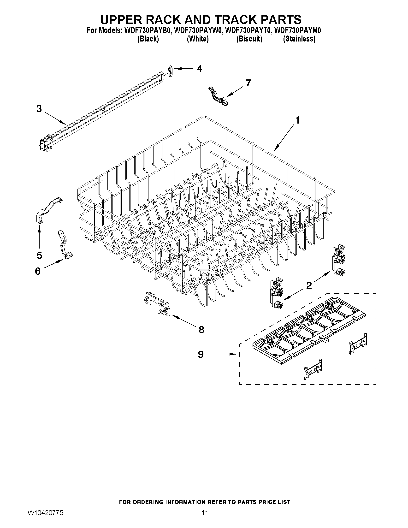 09 - UPPER RACK AND TRACK PARTS