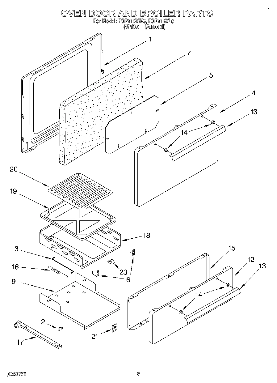 02 - OVEN DOOR AND BROILER