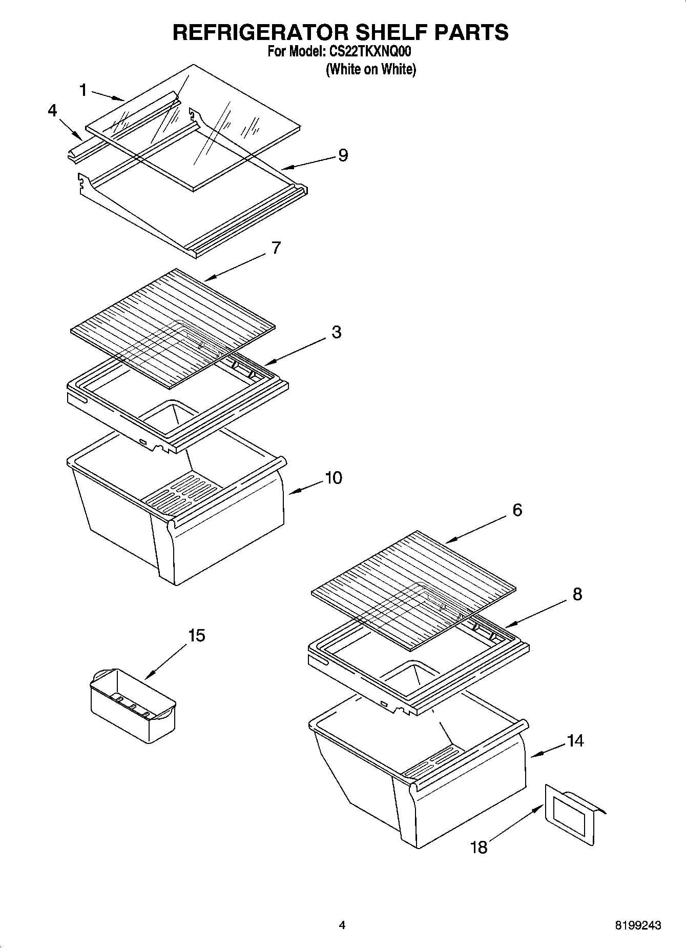 03 - REFRIGERATOR SHELF PARTS