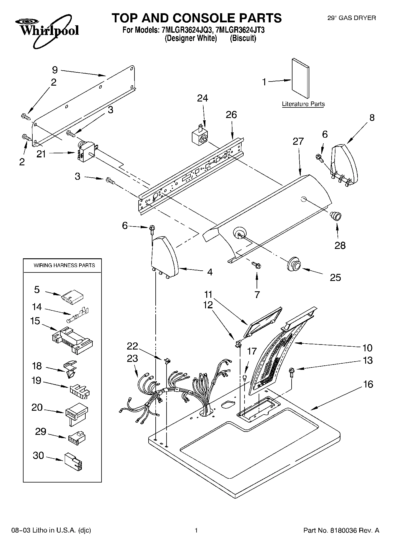 01 - TOP AND CONSOLE PARTS