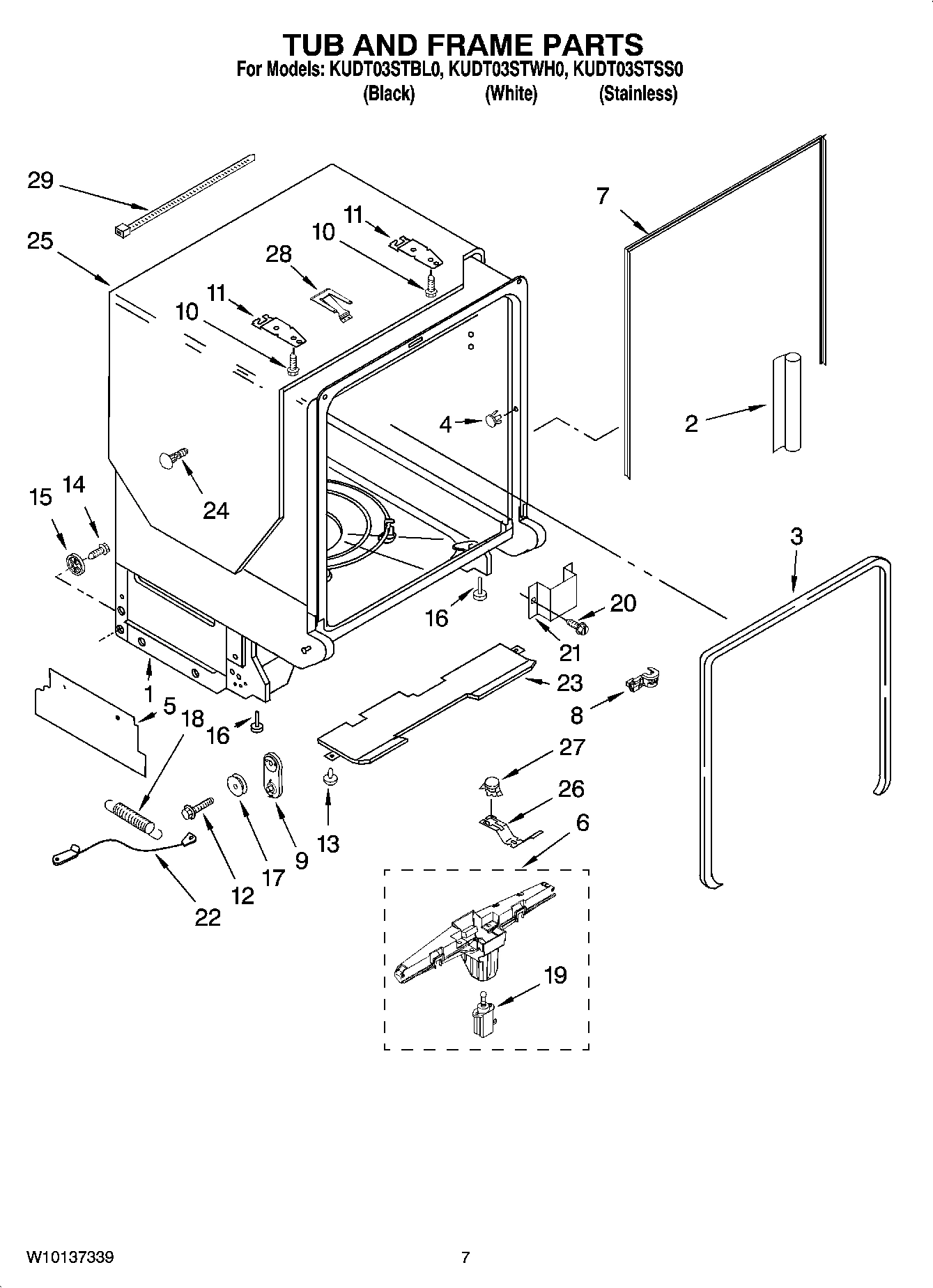 07 - TUB AND FRAME PARTS