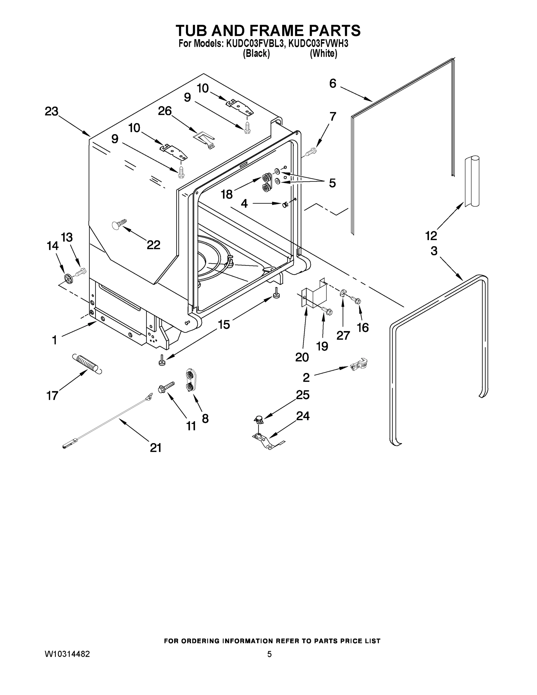 05 - TUB AND FRAME PARTS