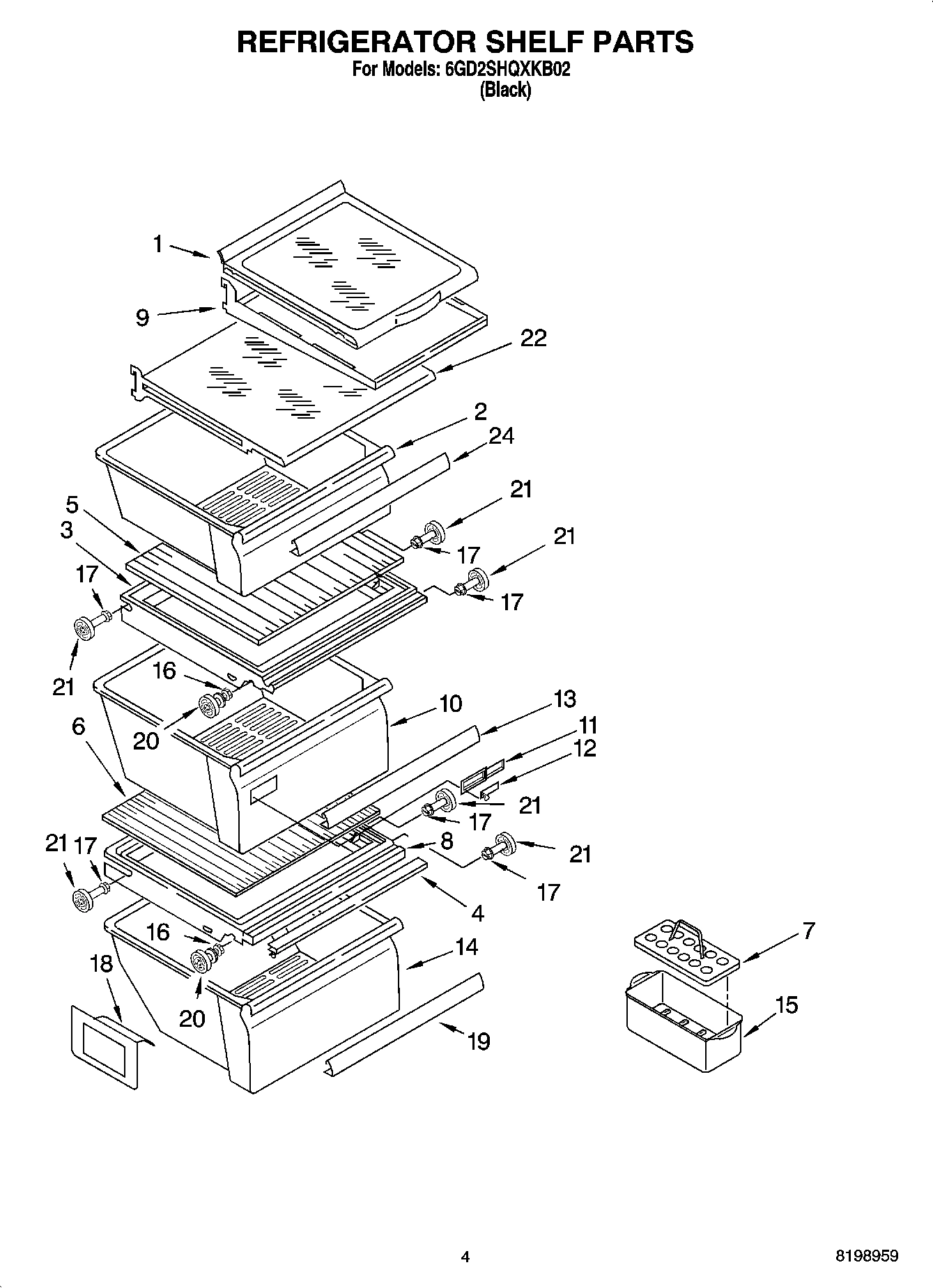 03 - REFRIGERATOR SHELF PARTS