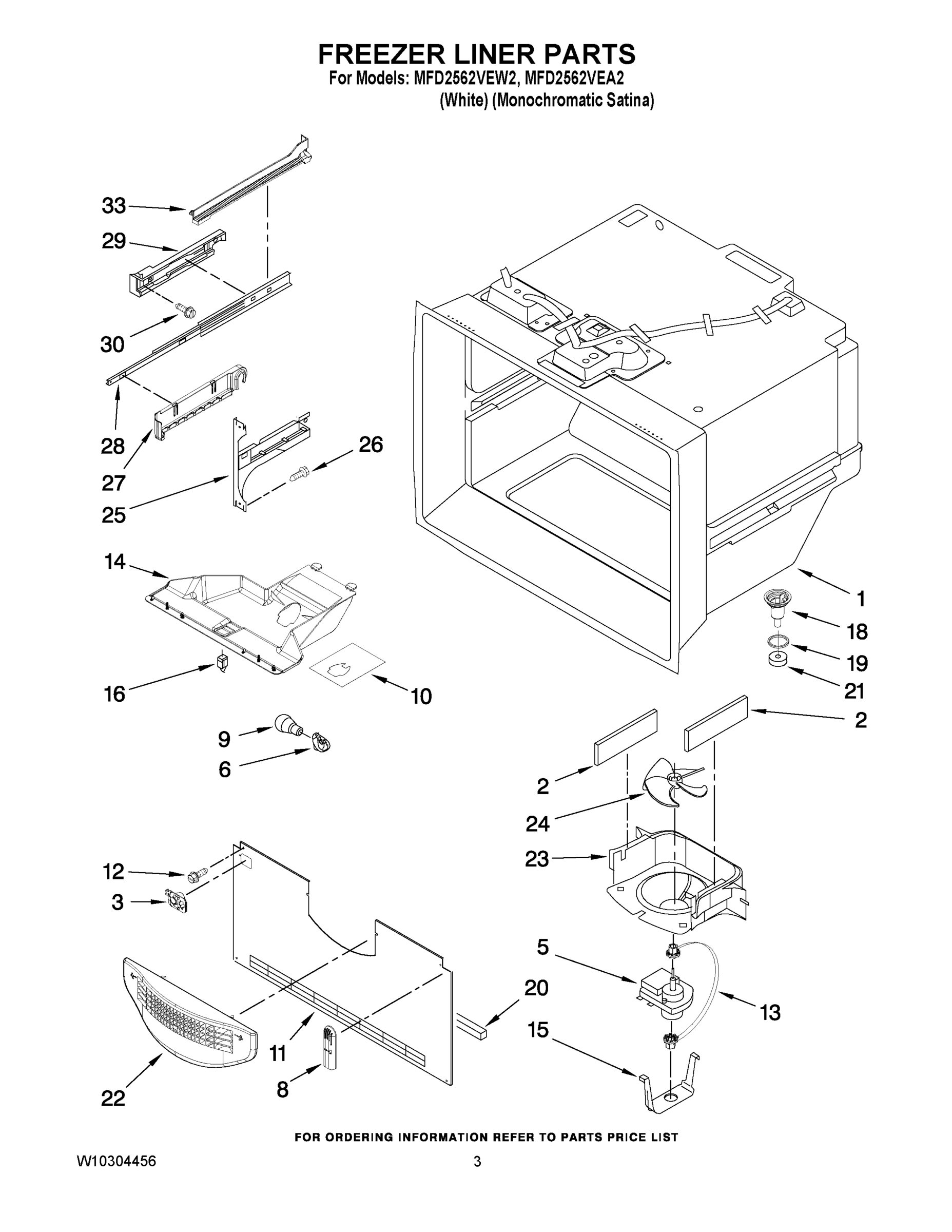 02 - FREEZER LINER PARTS