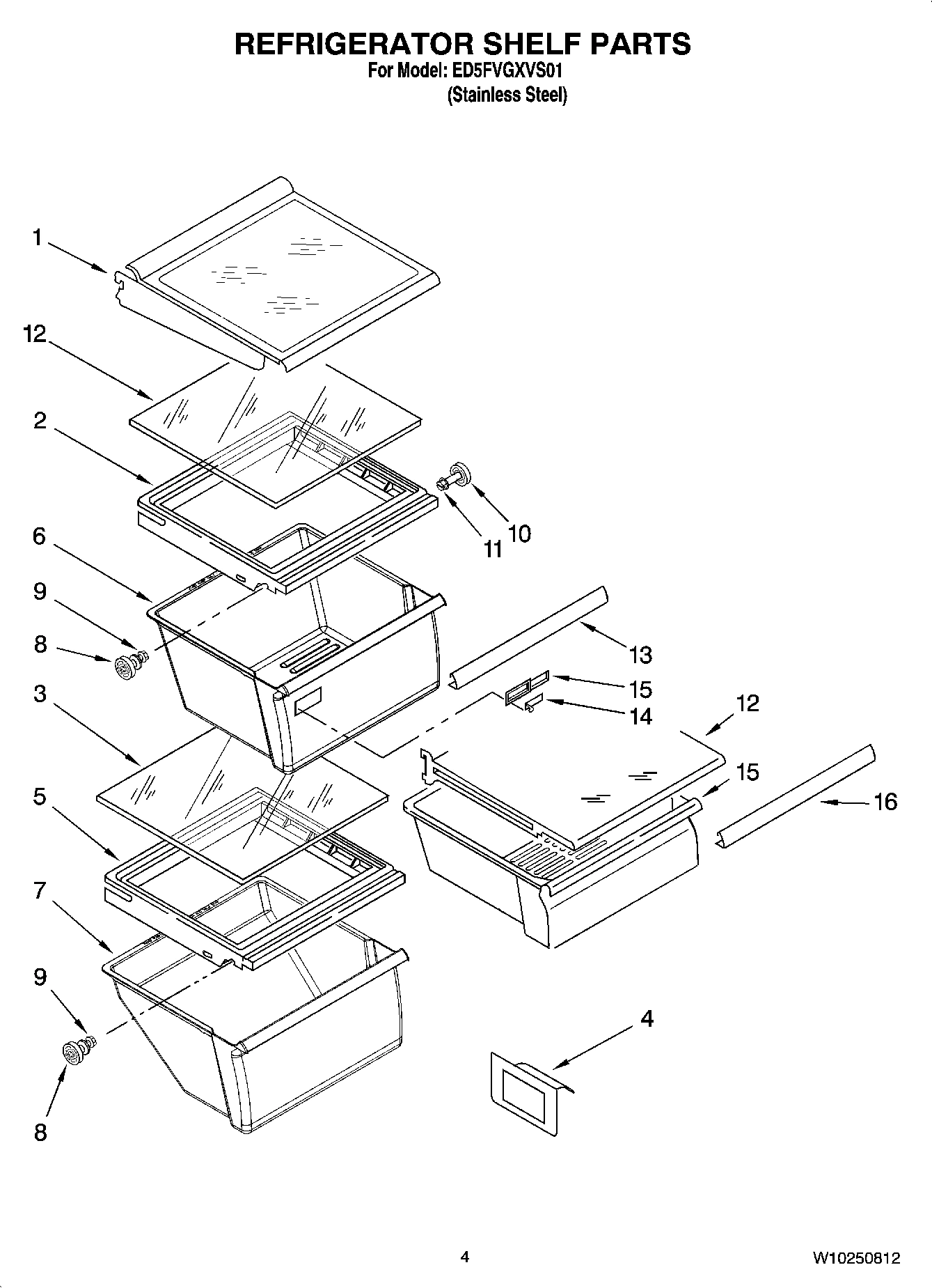 03 - REFRIGERATOR SHELF PARTS