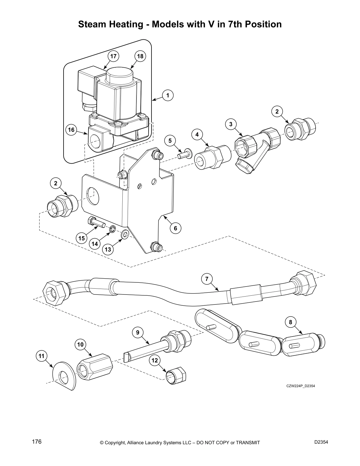 Steam Heating - Models with V in 7th Position