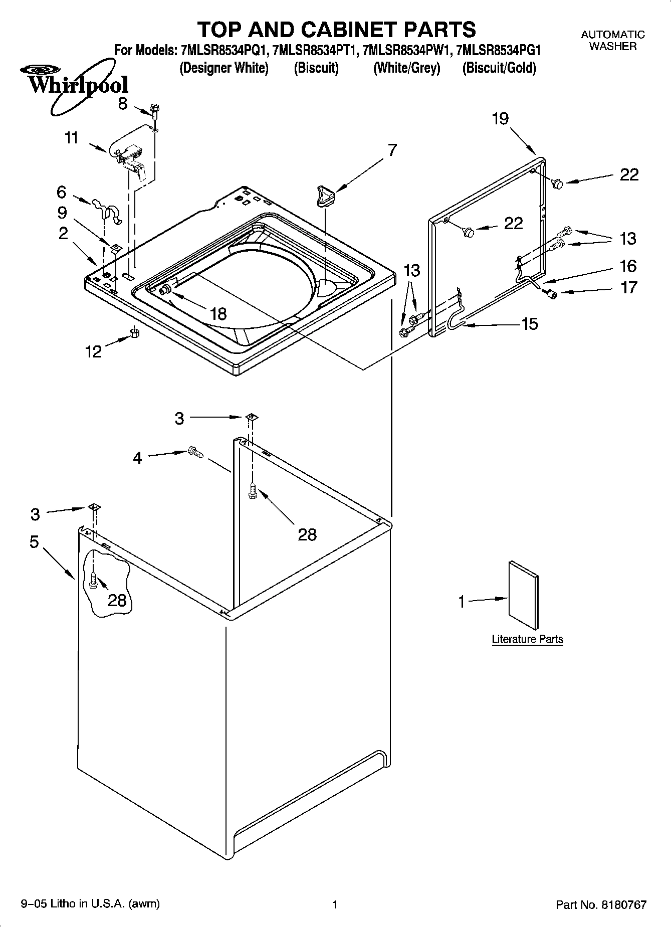 01 - TOP AND CABINET PARTS
