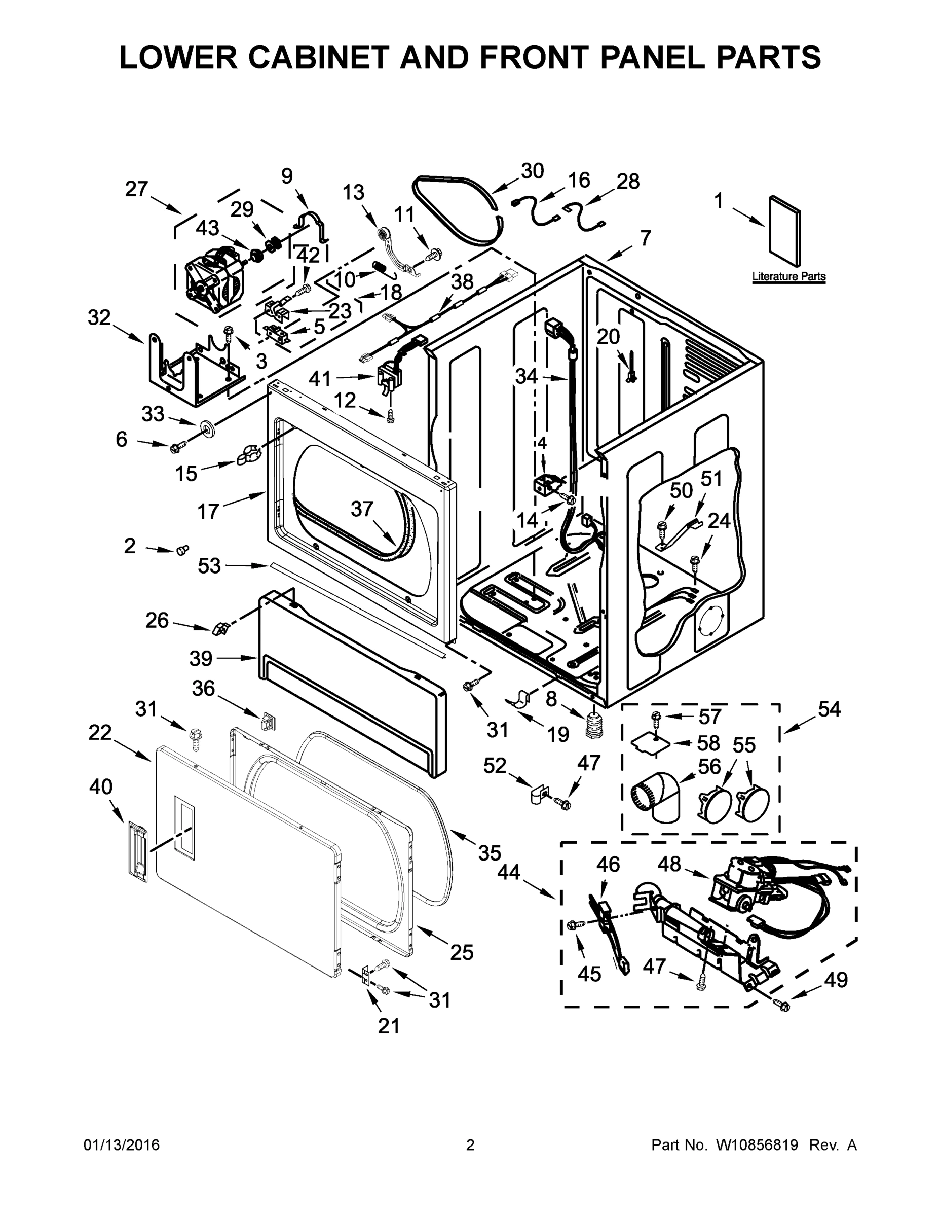 02 - LOWER CABINET AND FRONT PANEL PARTS