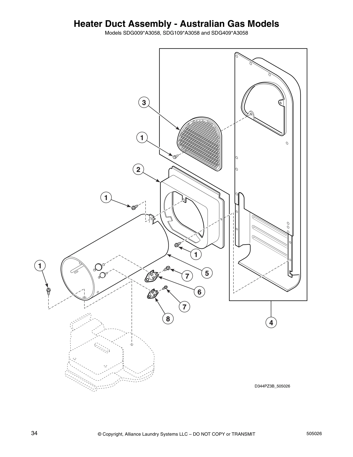 Heater Duct Assembly - Australian Gas Models