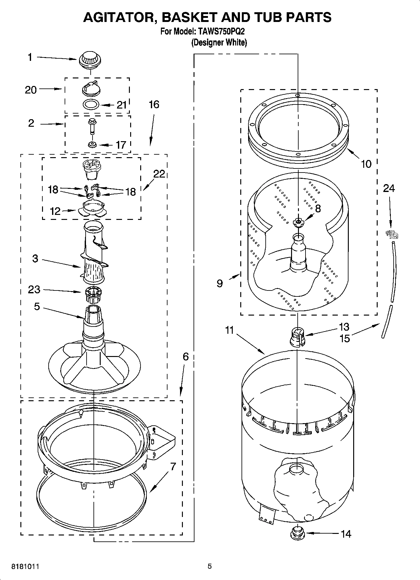 03 - AGITATOR, BASKET AND TUB PARTS