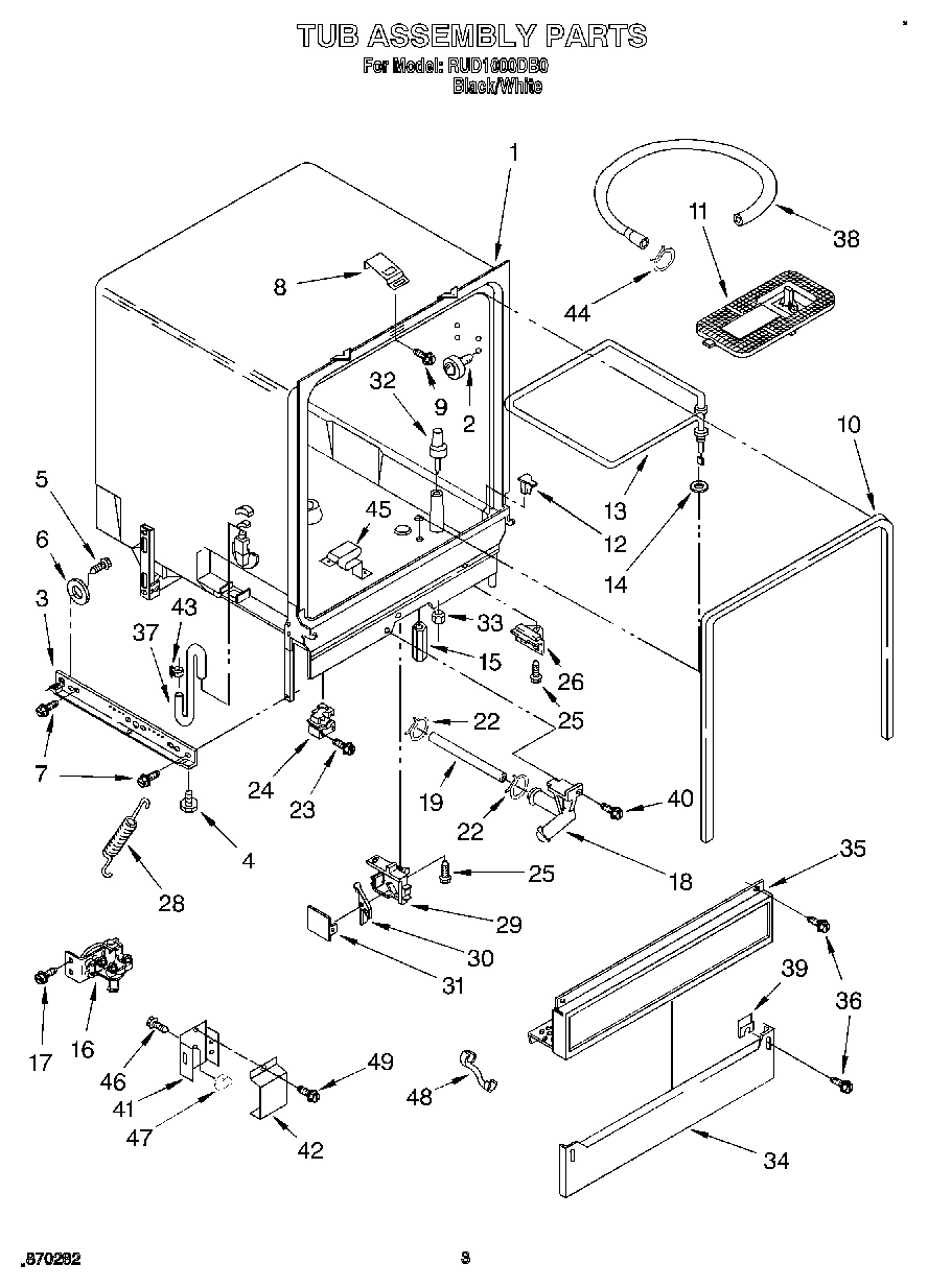 03 - TUB ASSEMBLY, LIT/OPTIONAL