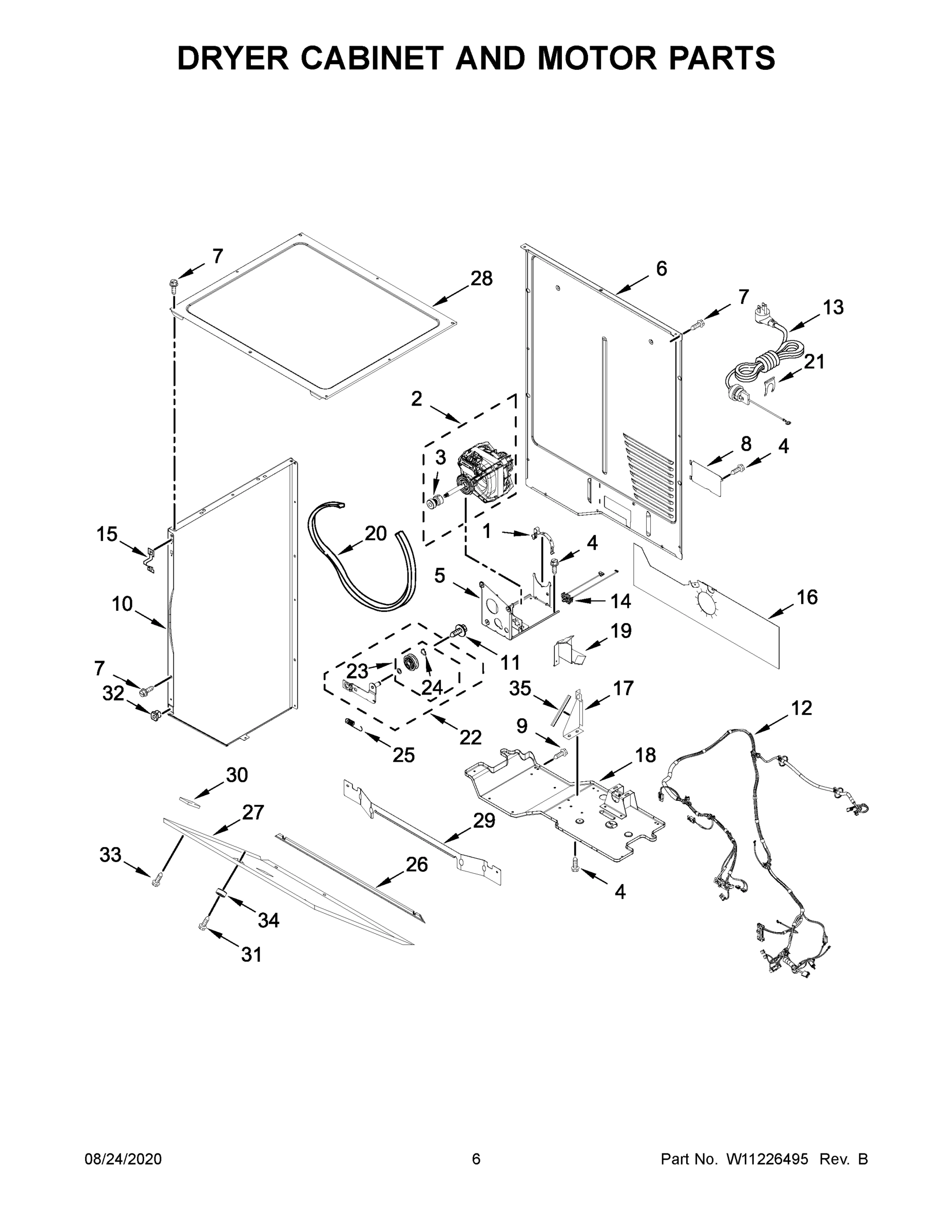 04 - DRYER CABINET AND MOTOR PARTS