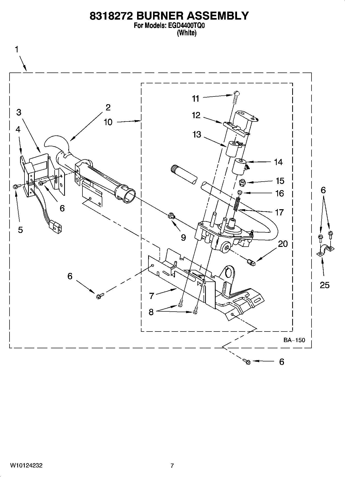 04 - 8318272 BURNER ASSEMBLY, OPTIONAL PARTS (NOT INCLUDED)