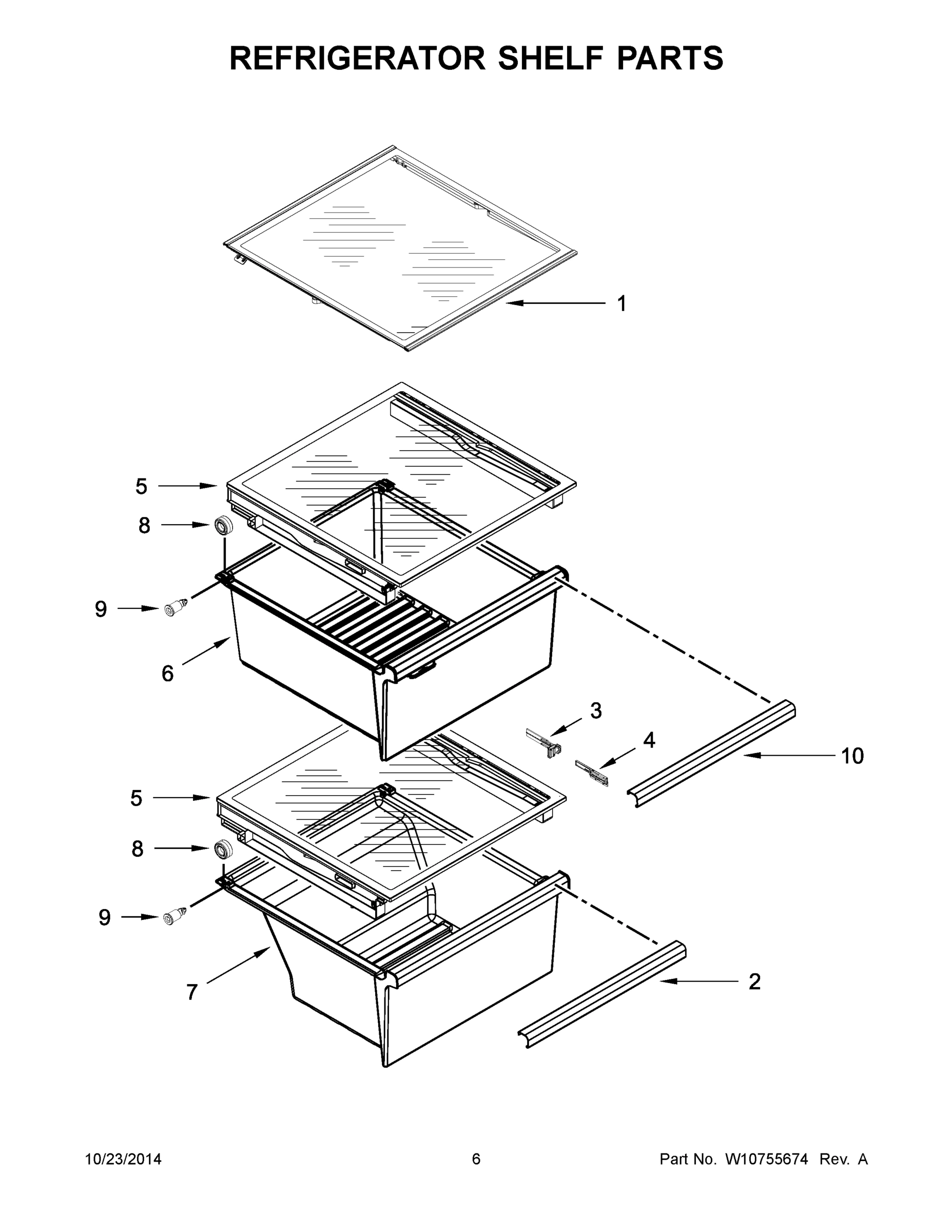 04 - REFRIGERATOR SHELF PARTS
