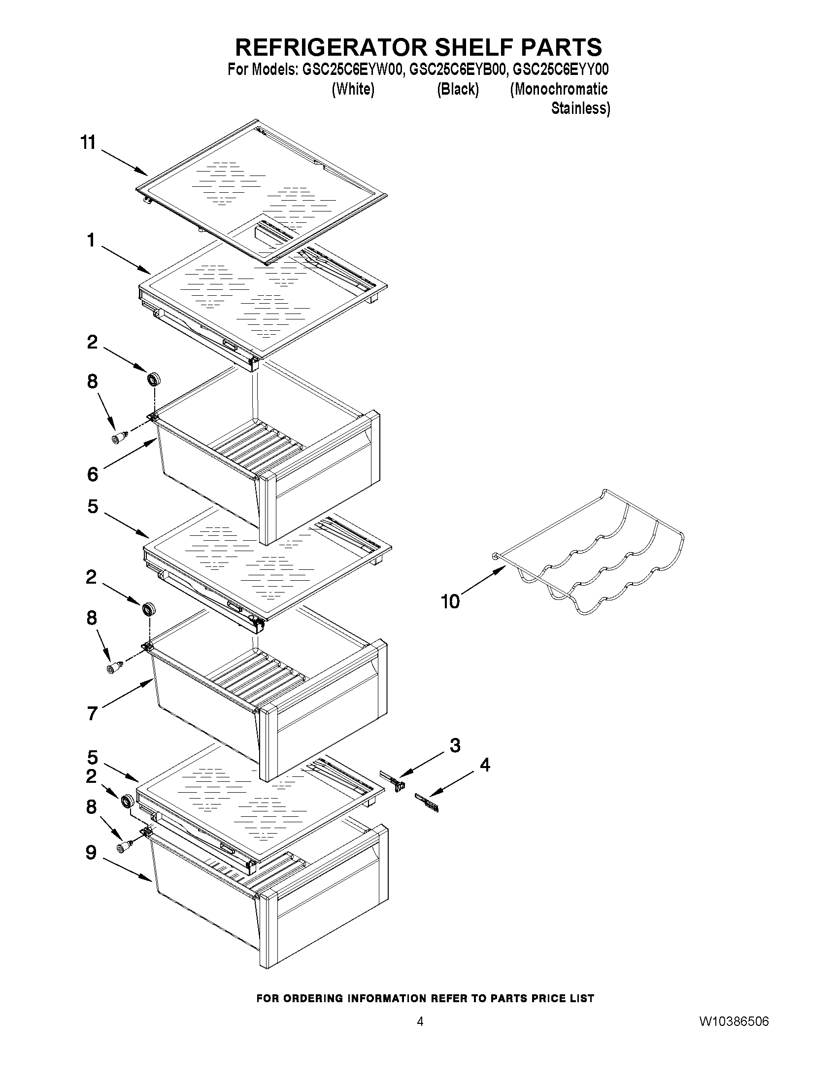 03 - REFRIGERATOR SHELF PARTS