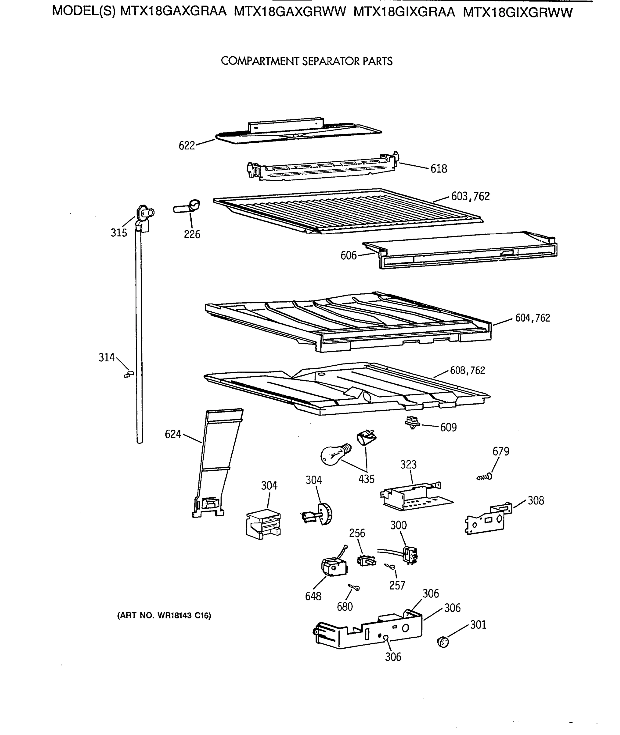 COMPARTMENT SEPARATOR PARTS