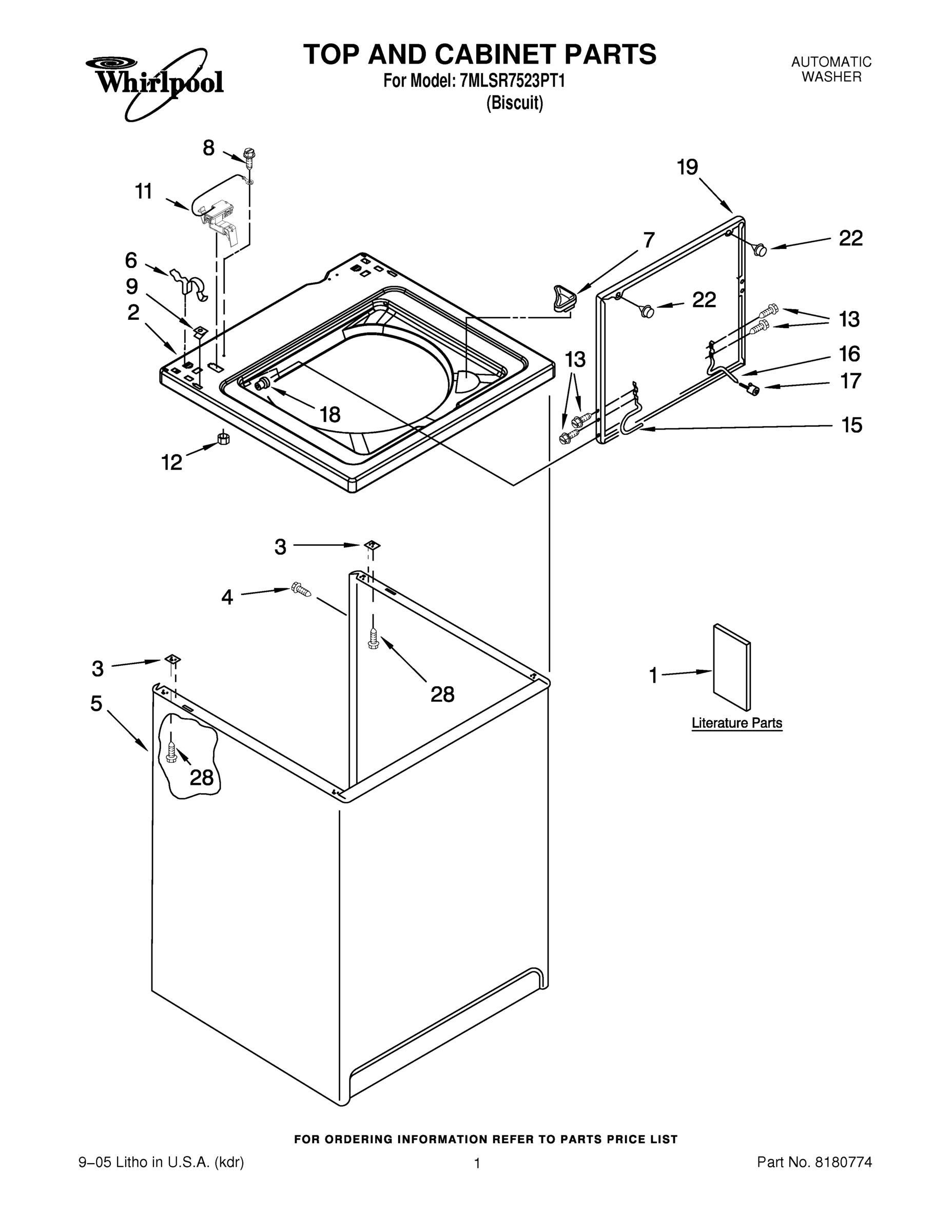 01 - TOP AND CABINET PARTS