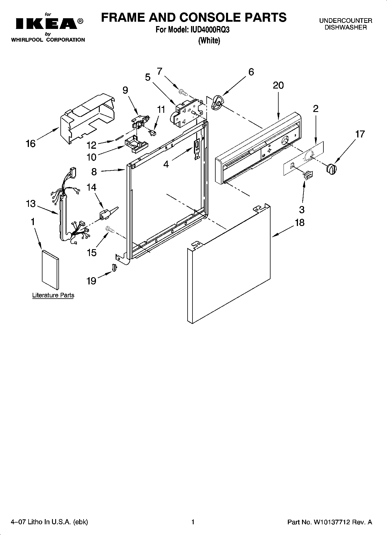 01 - FRAME AND CONSOLE PARTS