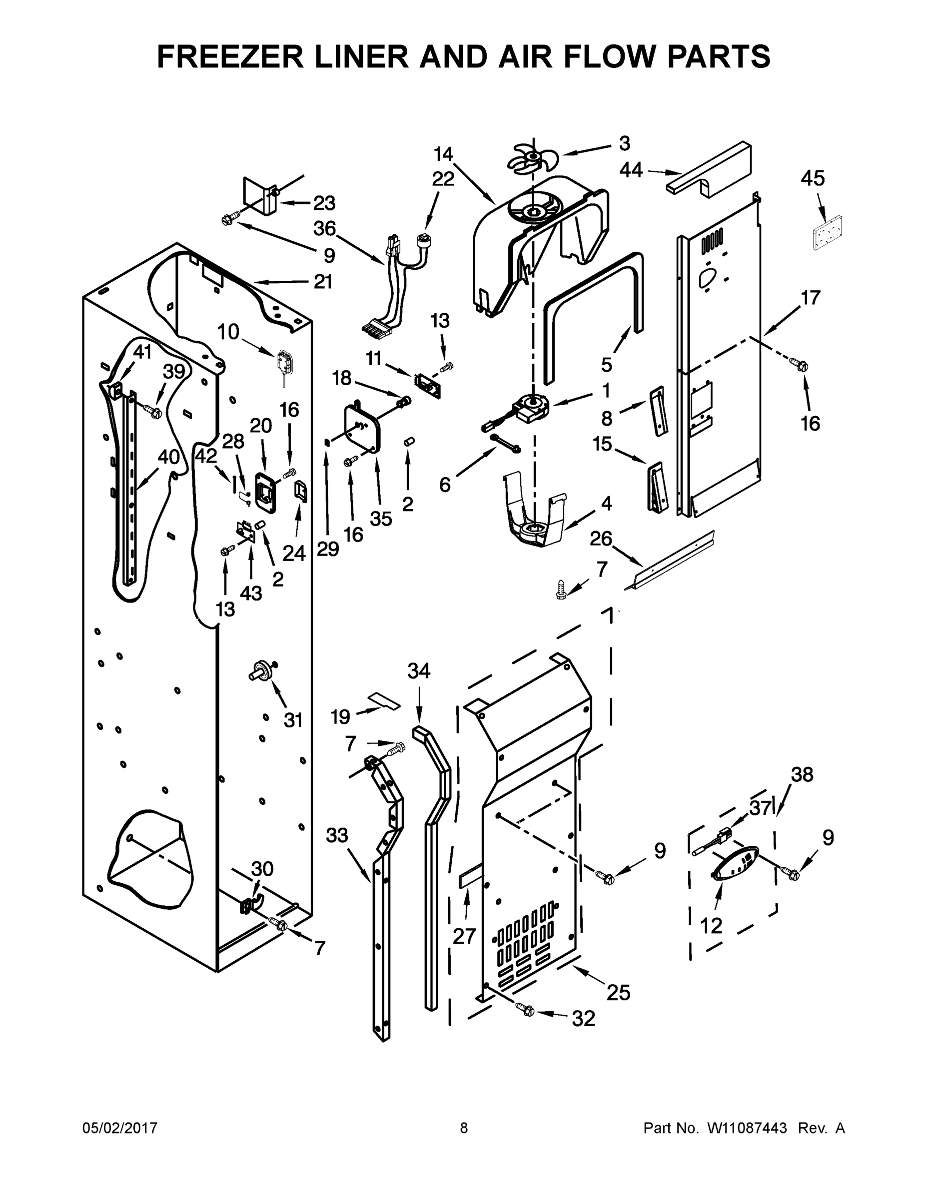 05 - FREEZER LINER AND AIR FLOW PARTS
