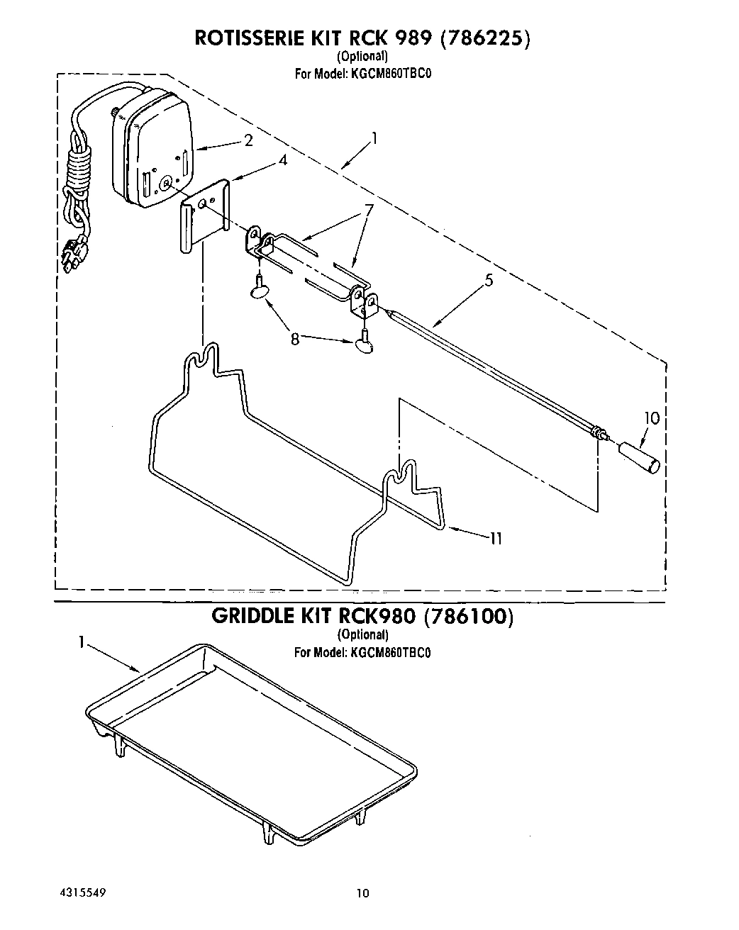 09 - ROTISSERIE KIT RCK989 , GRIDDLE KIT