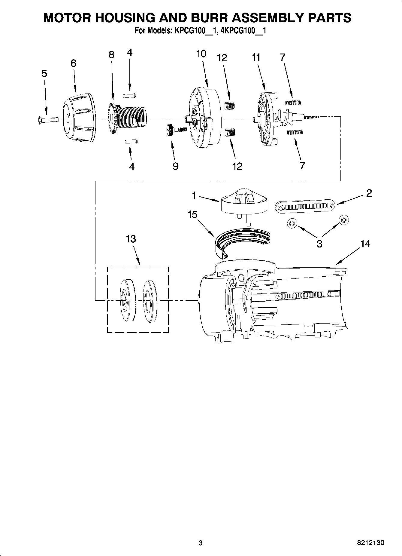 02 - MOTOR HOUSING AND BURR ASSEMBLY PARTS