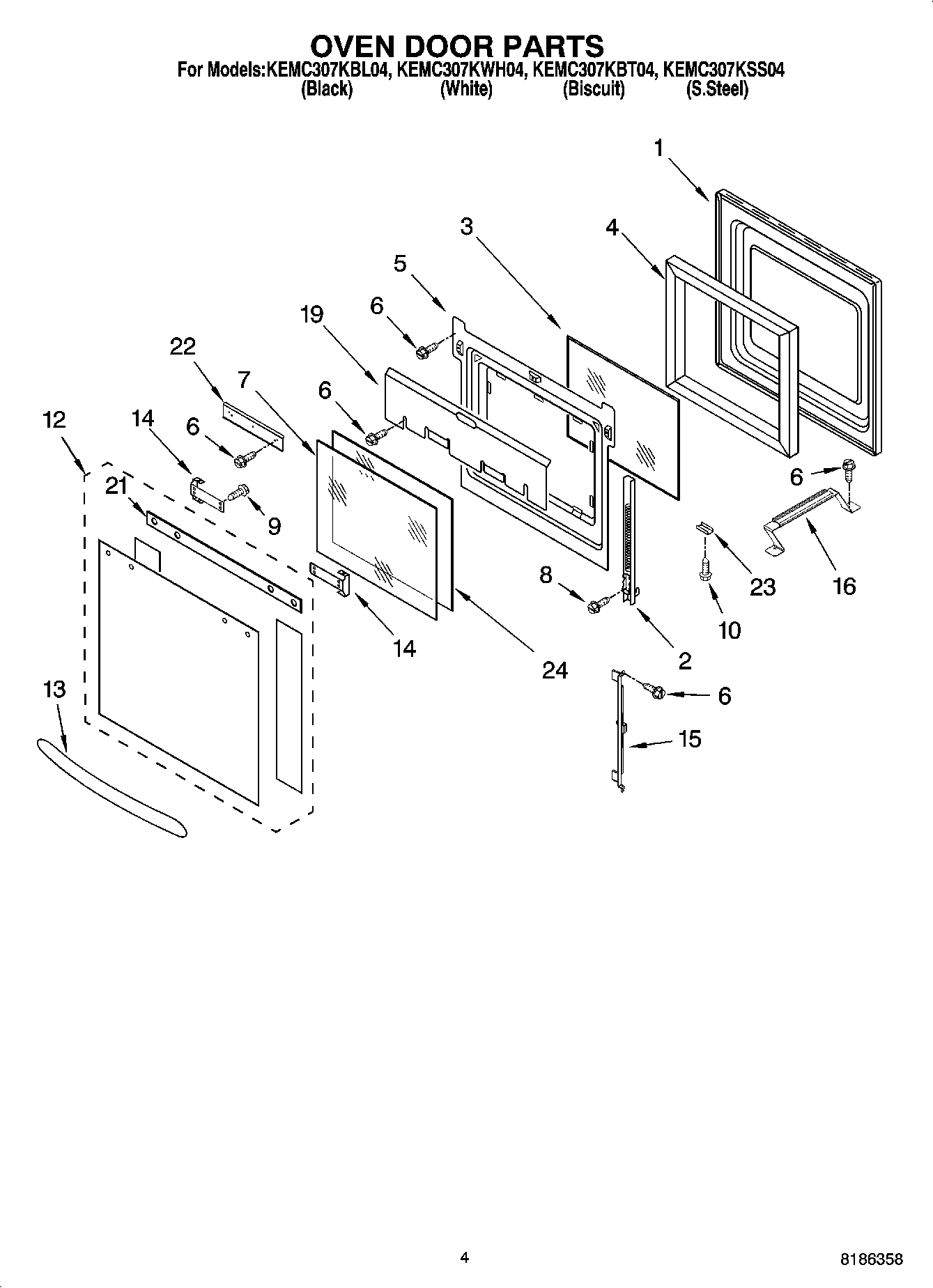 03 - OVEN DOOR PARTS