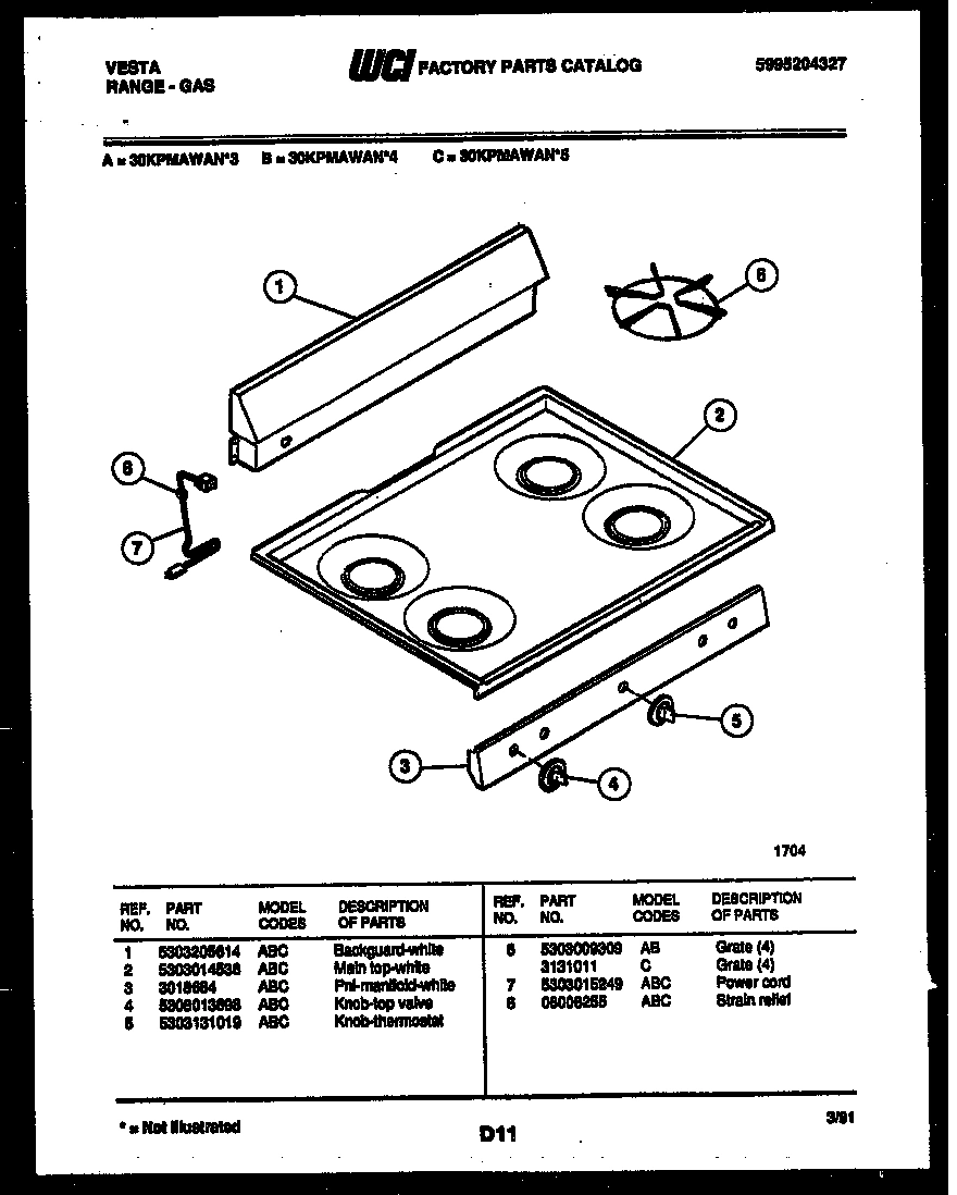 02 - BACKGUARD AND COOKTOP PARTS