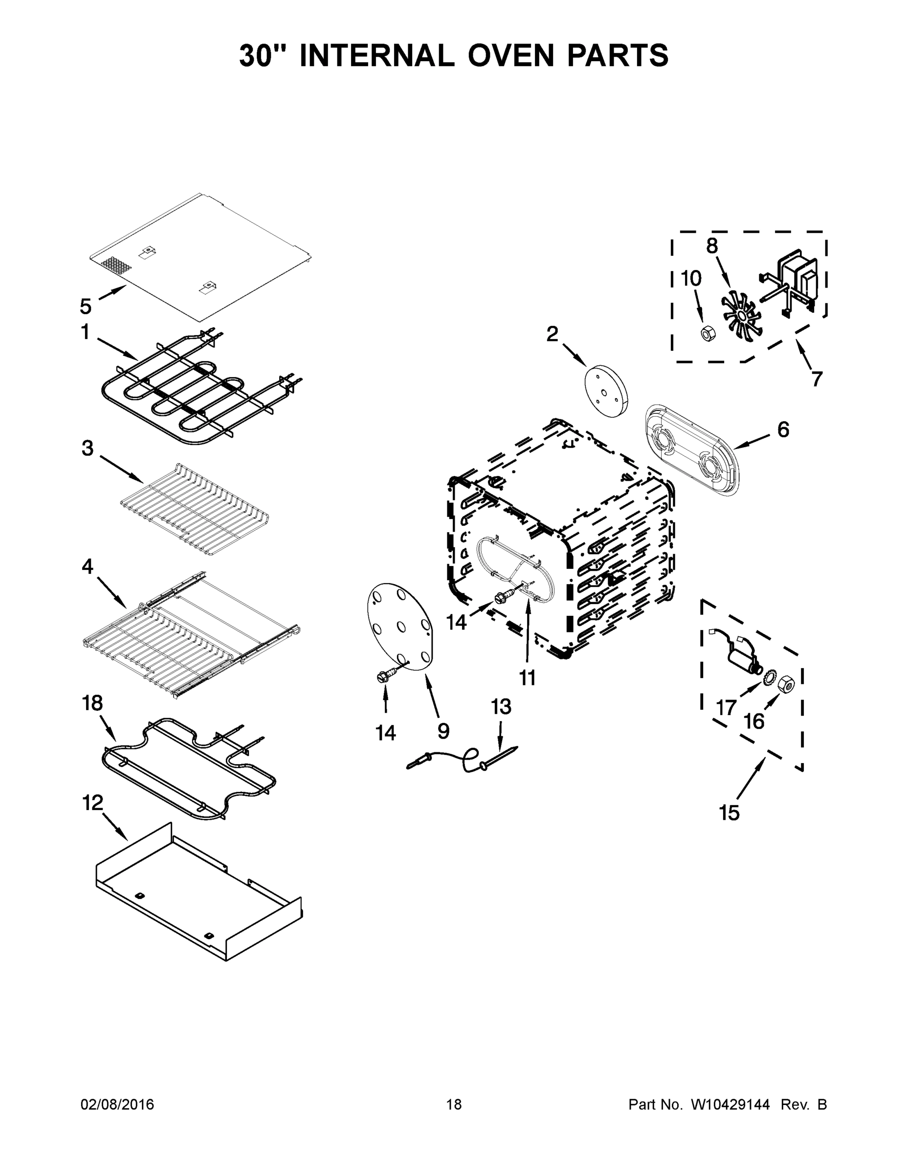 10 - 30" INTERNAL OVEN PARTS