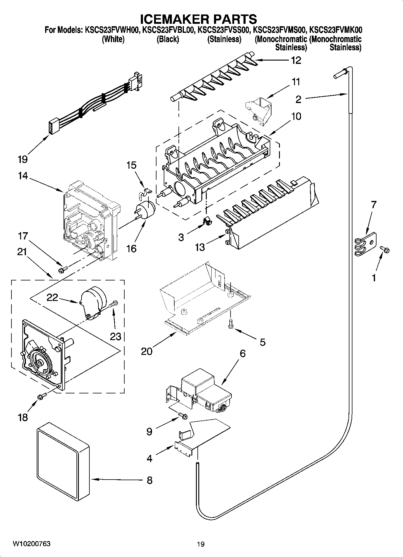 12 - ICEMAKER PARTS, OPTIONAL PARTS (NOT INCLUDED)