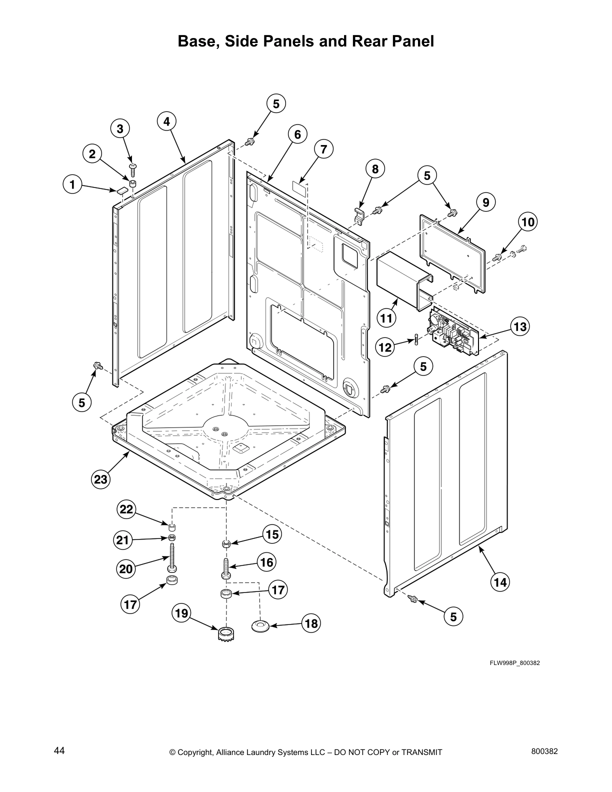 Base, Side Panels and Rear Panel
