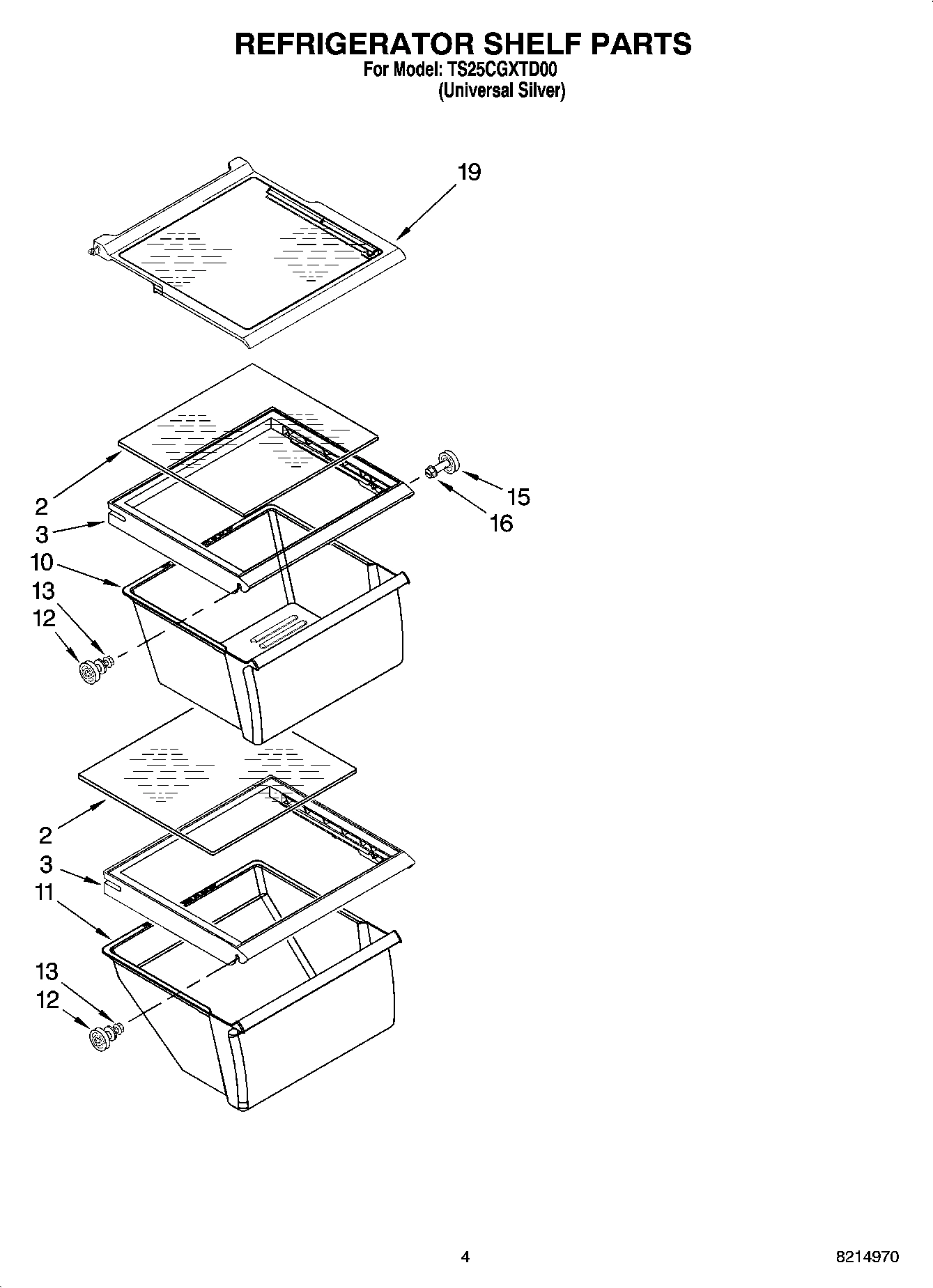 03 - REFRIGERATOR SHELF PARTS