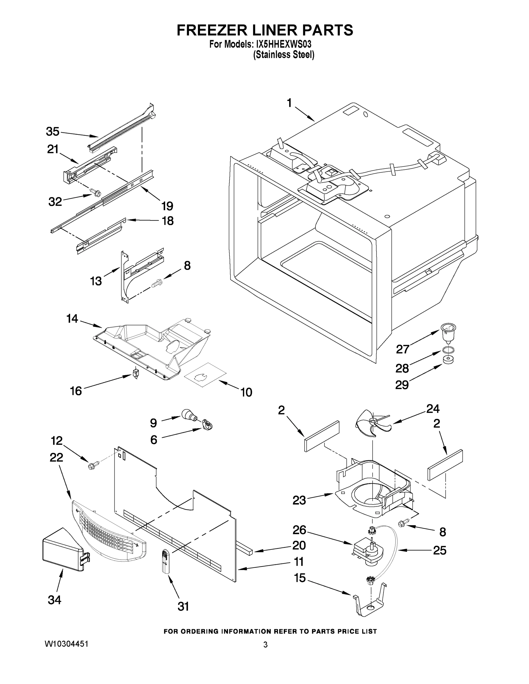 02 - FREEZER LINER PARTS