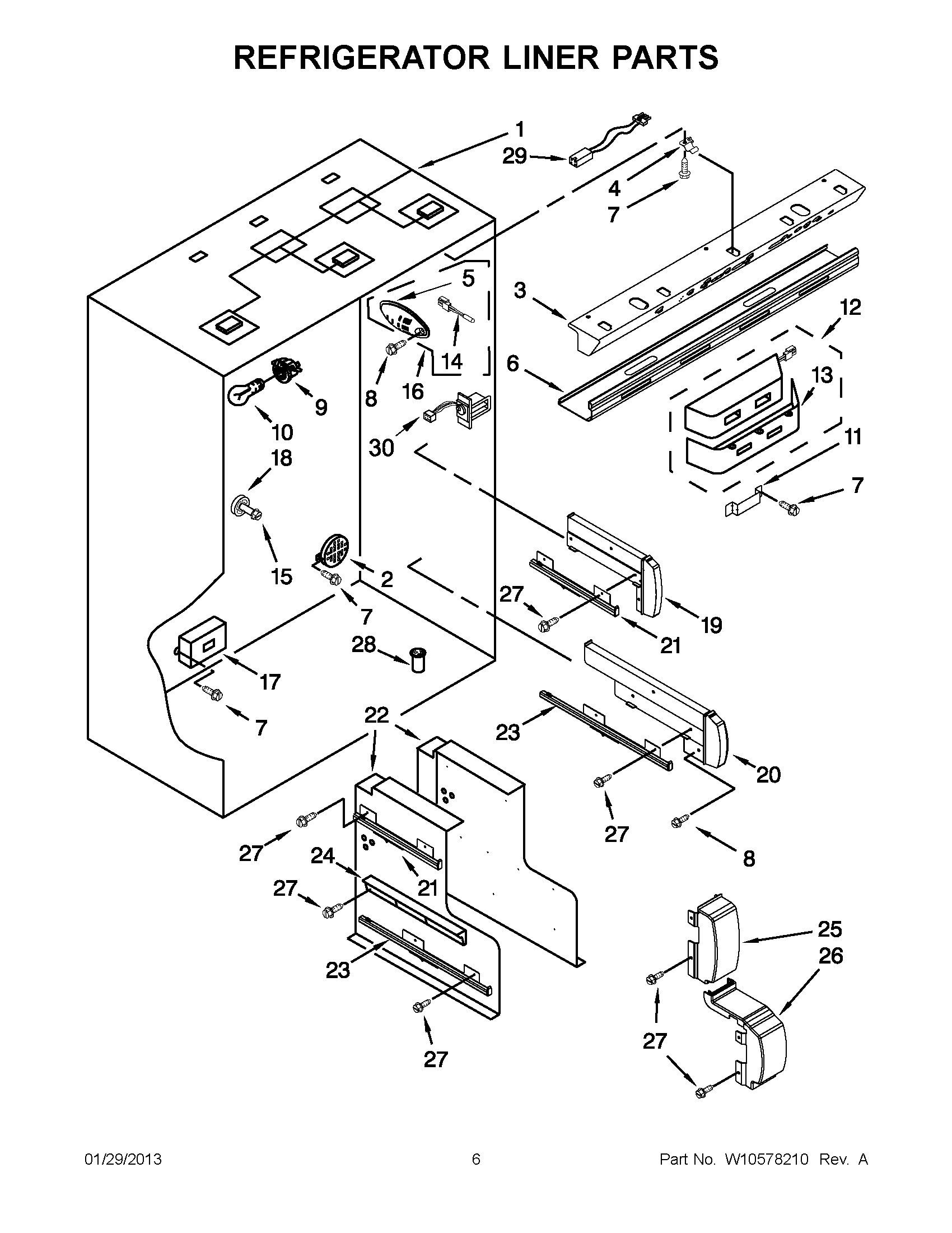 03 - REFRIGERATOR LINER PARTS